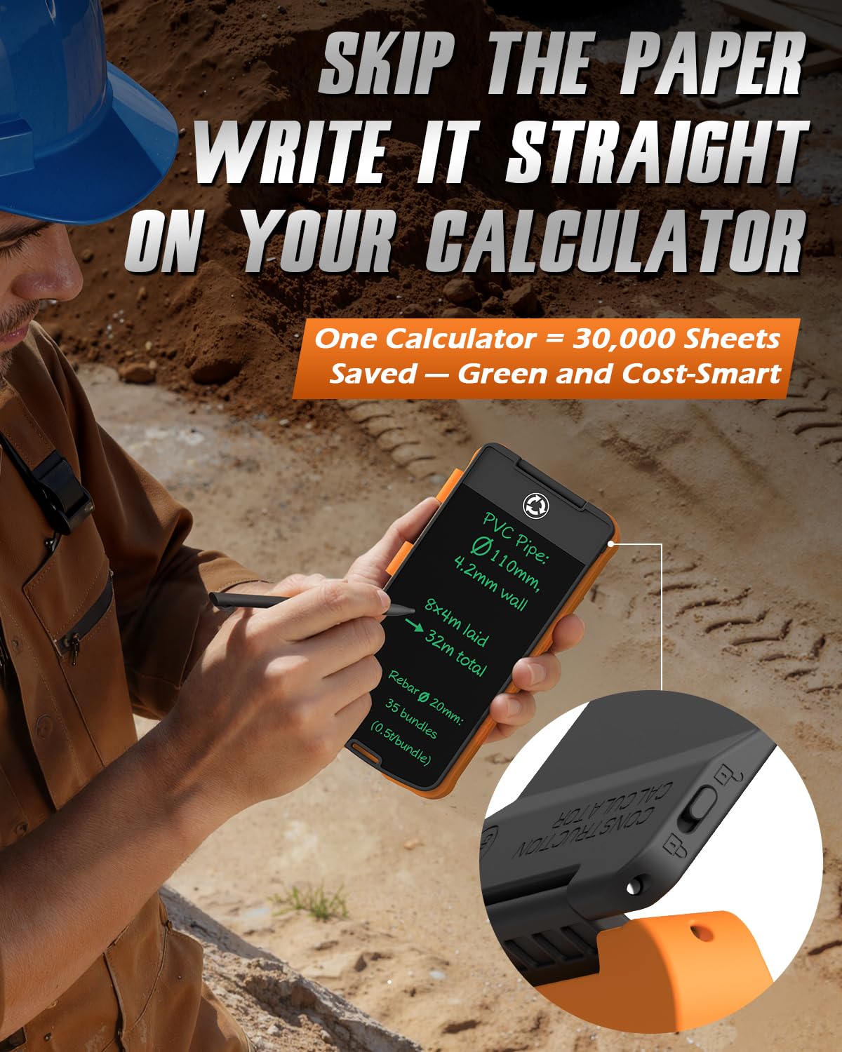 Construction Calculator with Writing Tablet N9934