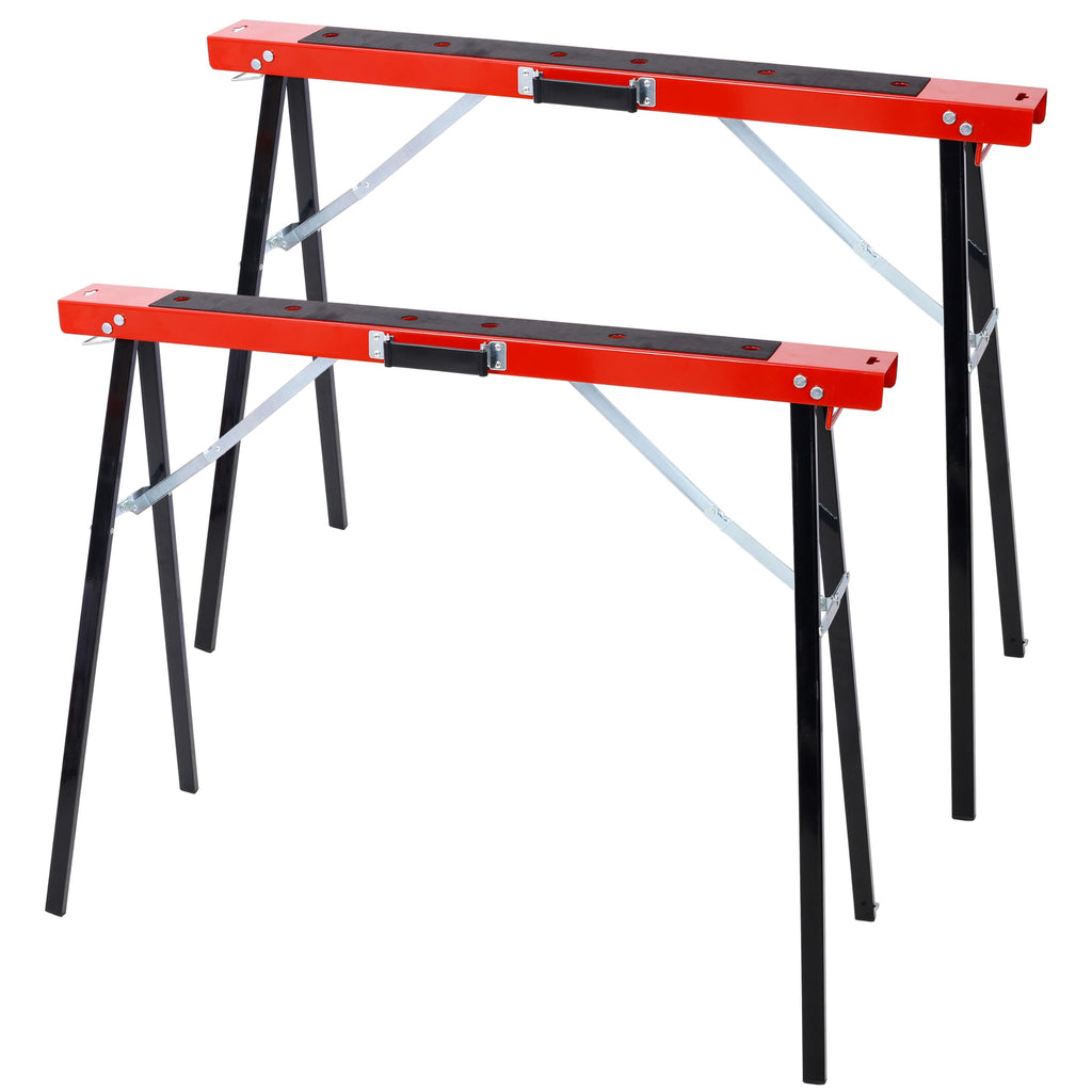 Black and Yellow Steel Folding Sawhorse Set 2-Pack Z4085