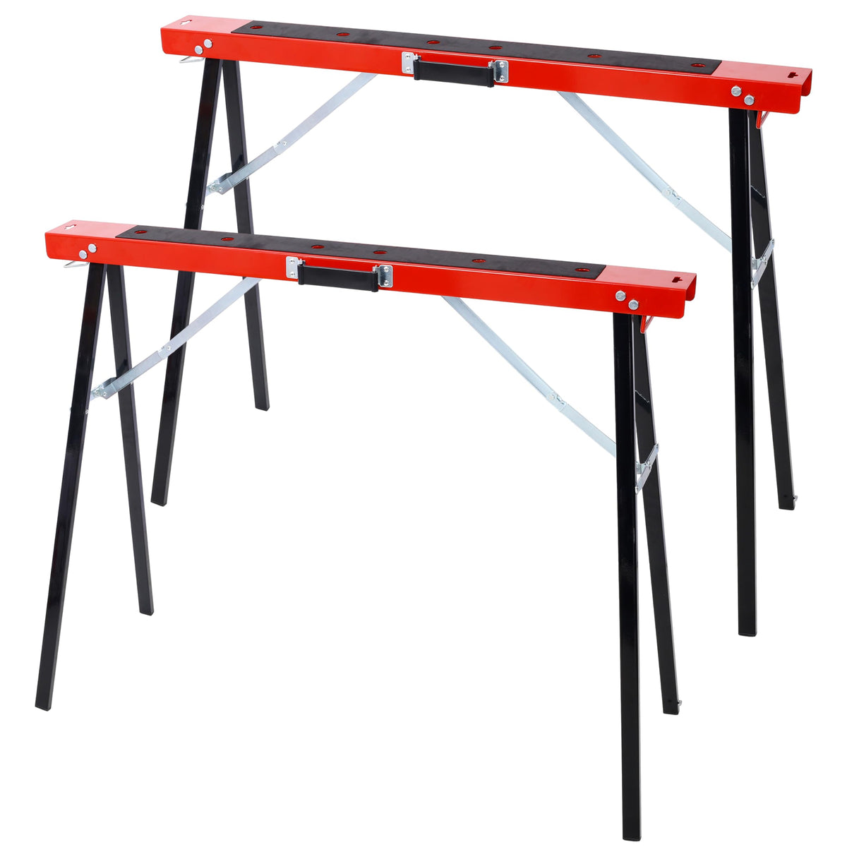 Black and Yellow Steel Folding Sawhorse Set 2-Pack Z4085