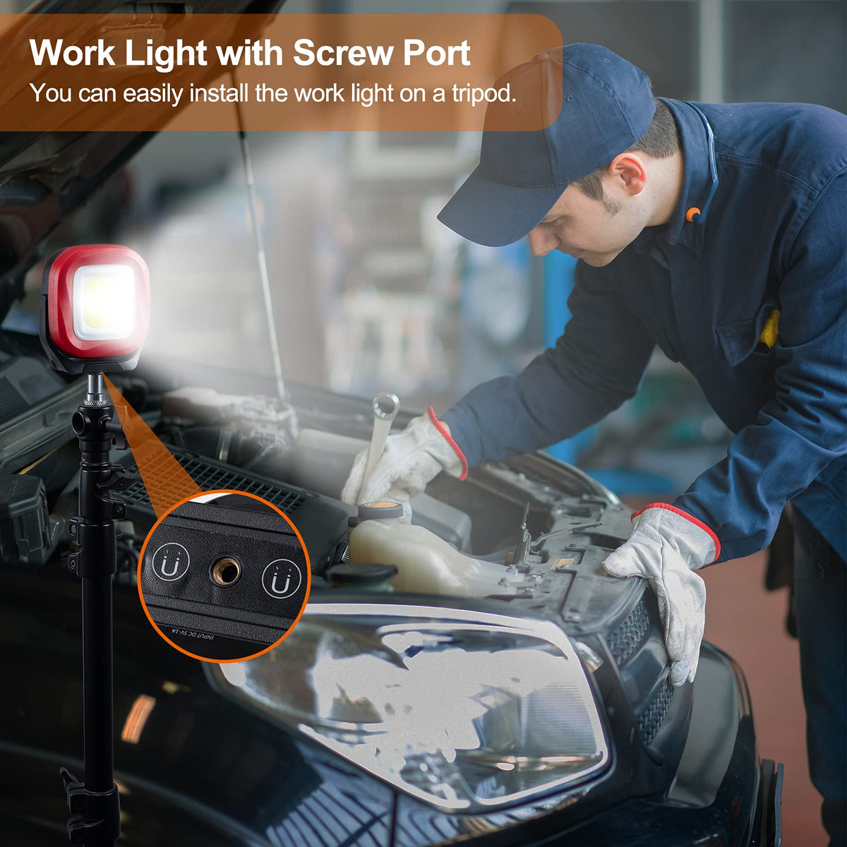 Magnetic Work Light, 42 LEDs 1000 Lumens Rechargeable Portable Inspection Light (2 PCS) Y9849