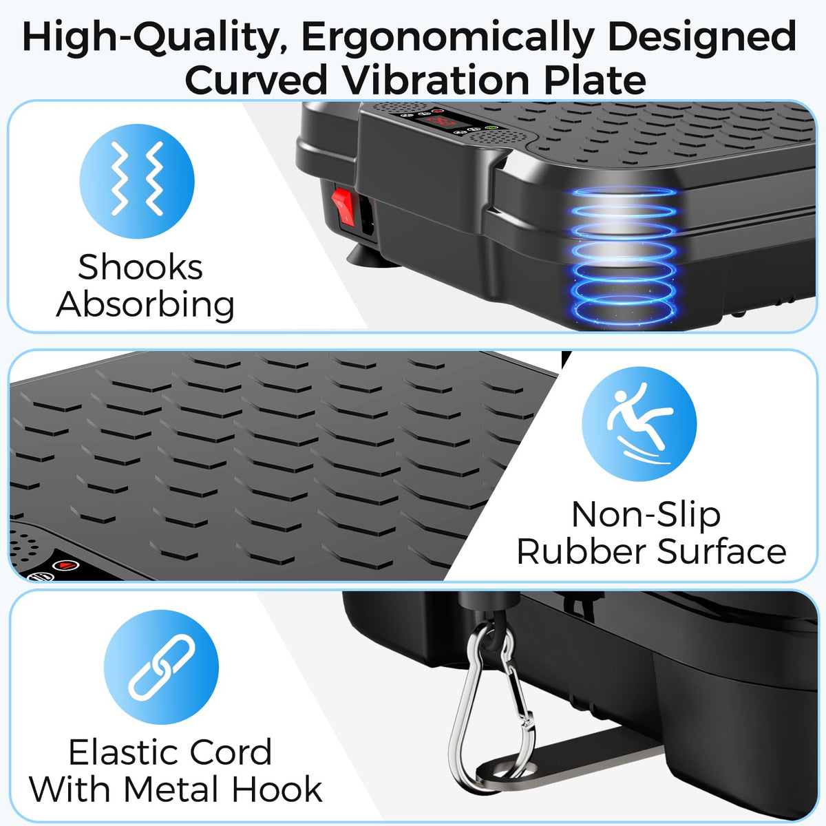 Vibration Plate Exercise Machine with Resistance Bands Z44383
