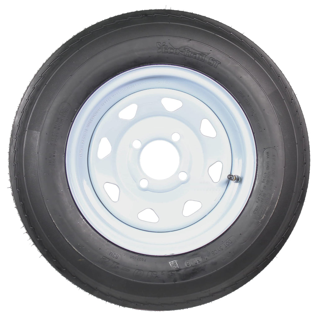 2-Pack Trailer Tire Rim Assembly 5.30-12 4 Lug White U14616