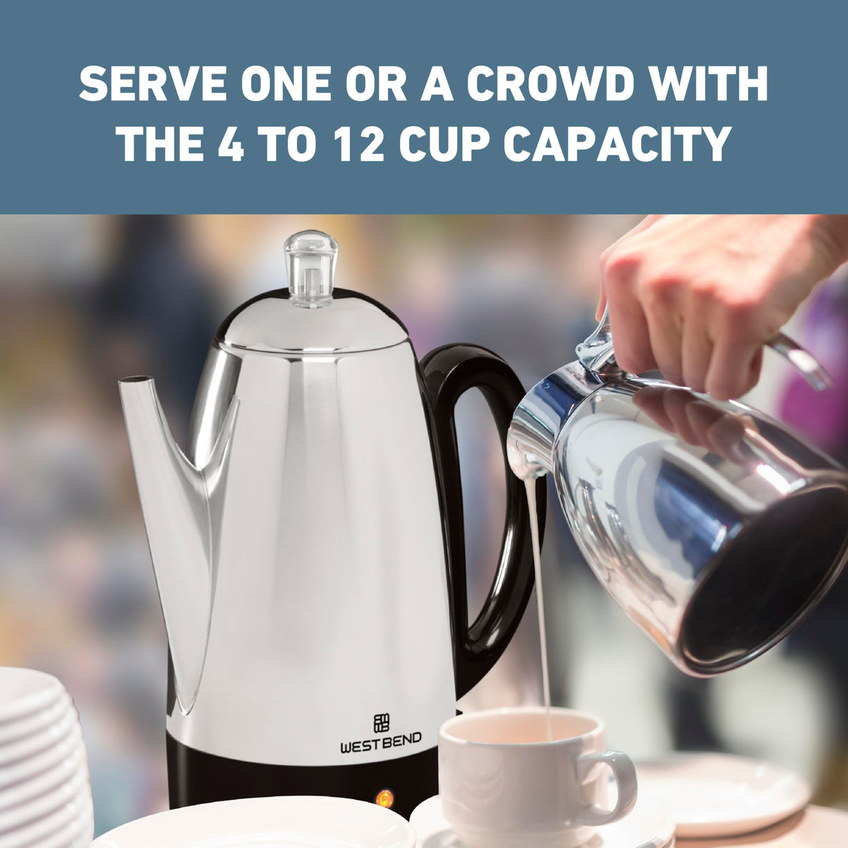 12-Cup Stainless Steel Electric Percolator Coffee Maker U6037