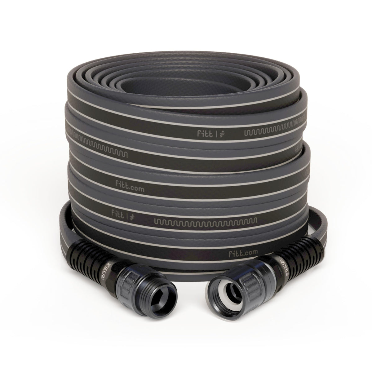 Lightweight Flexible Kink-Free Flat Garden Hose, Grey and Blue, 100-Feet x 3/4-Inch T507
