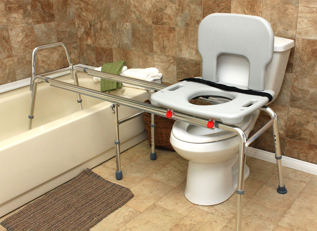 Toilet-to-Tub Transfer Bench with Cut Out Seat T3398