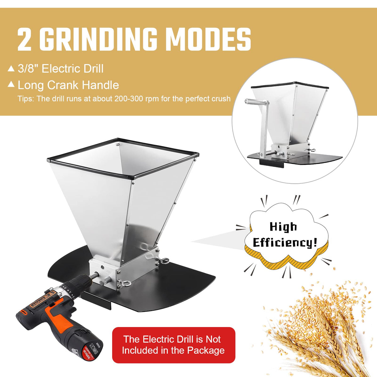 Manual Grain Mill with Stainless Steel Roller F738