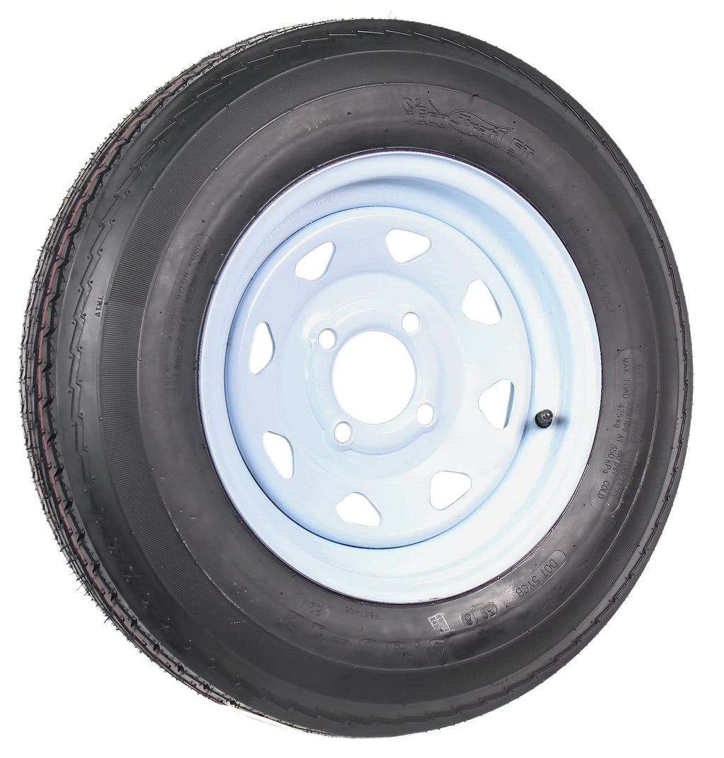 2-Pack Trailer Tire Rim Assembly 5.30-12 4 Lug White U14616