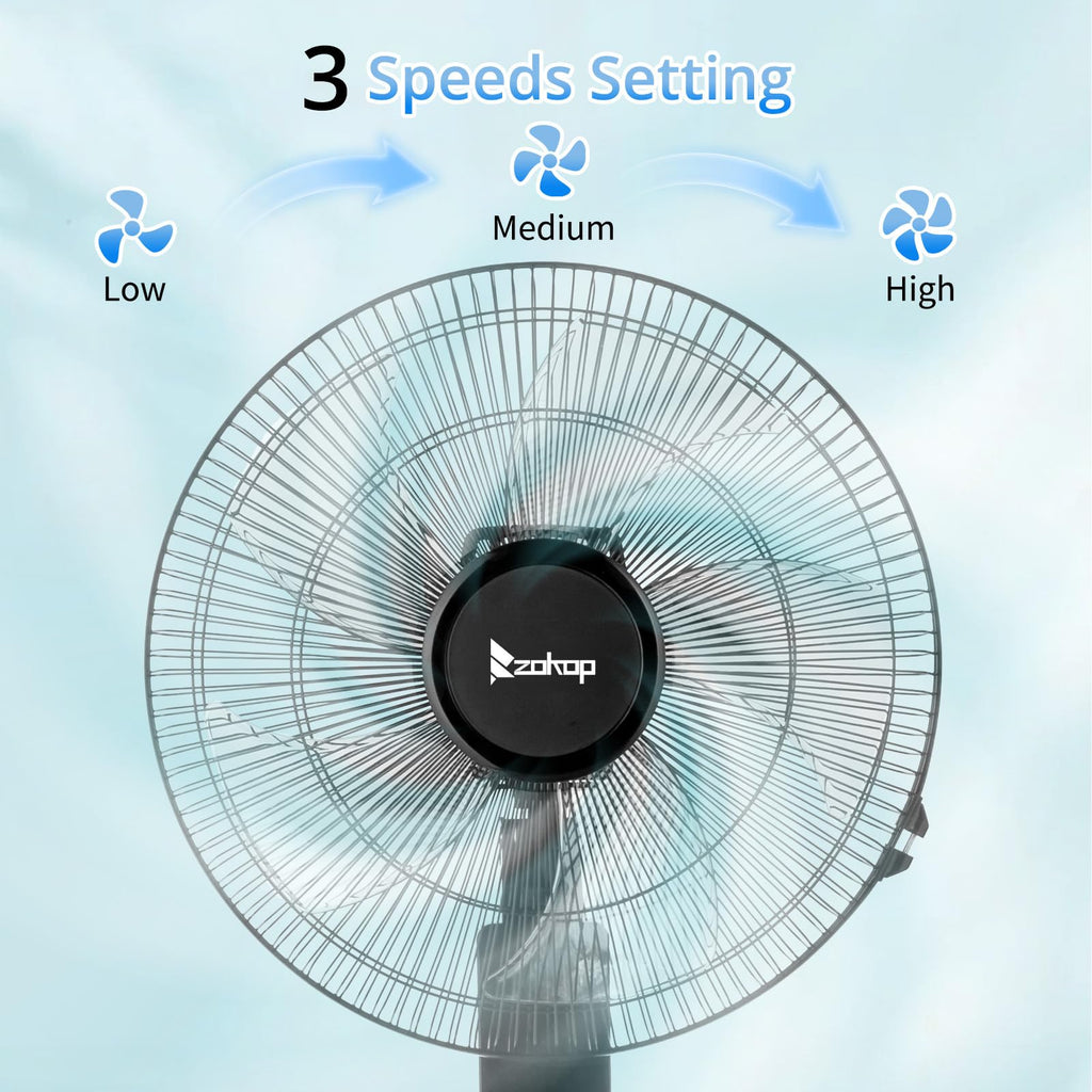 16 inch Oscillating Pedestal Fan with Remote Control, Black P447273