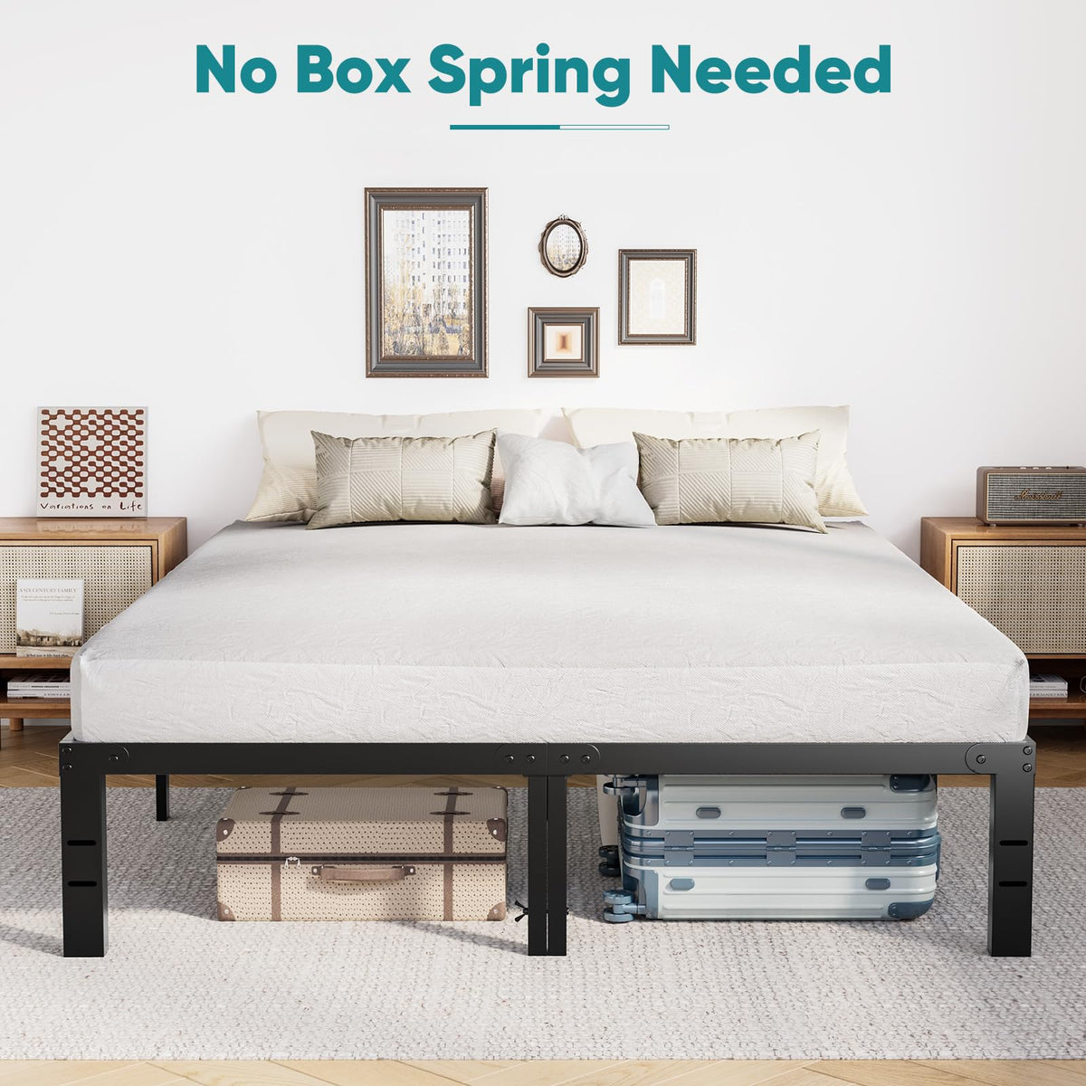 Queen 18 Inch Metal Platform Bed Frame U72300