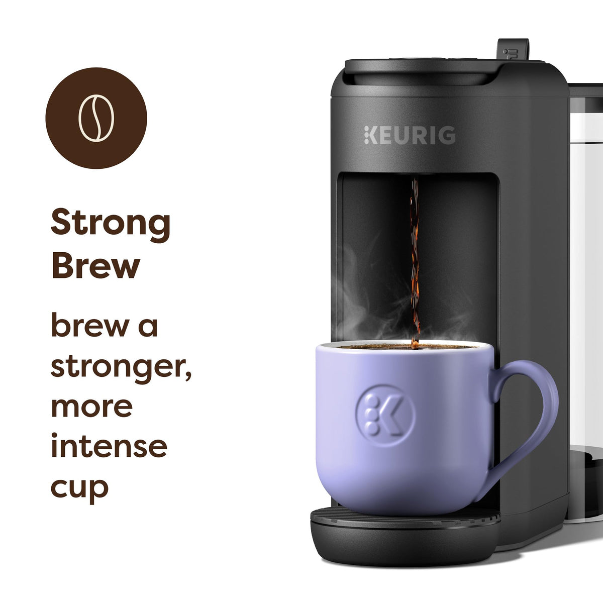 Single-Serve K-Cup Pod Coffee Maker, 3 Cup Sizes, 50 oz Removable Reservoir, Matte Black T71401