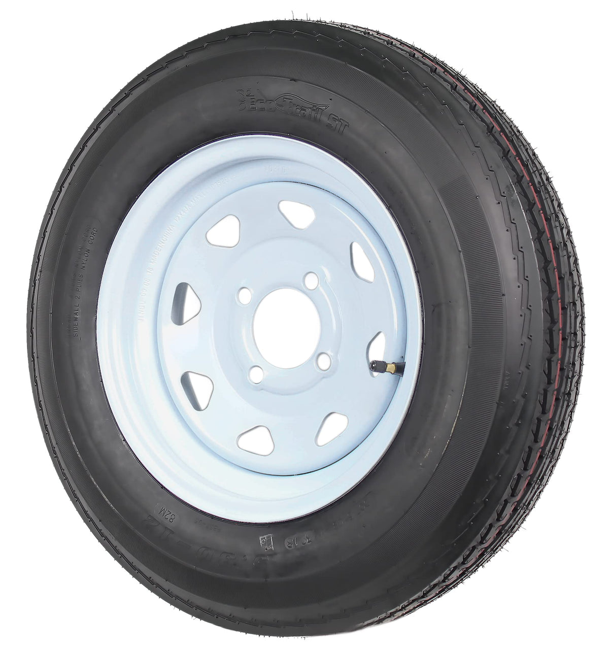 2-Pack Trailer Tire Rim Assembly 5.30-12 4 Lug White U14616