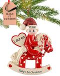 Baby's First Christmas Ornament 2026 Red Horse W471