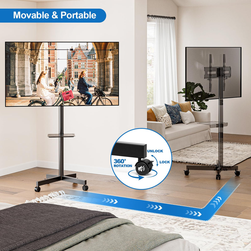 Mobile TV Stand for 23-65 Inch Flat Curved Screen TVs Z823