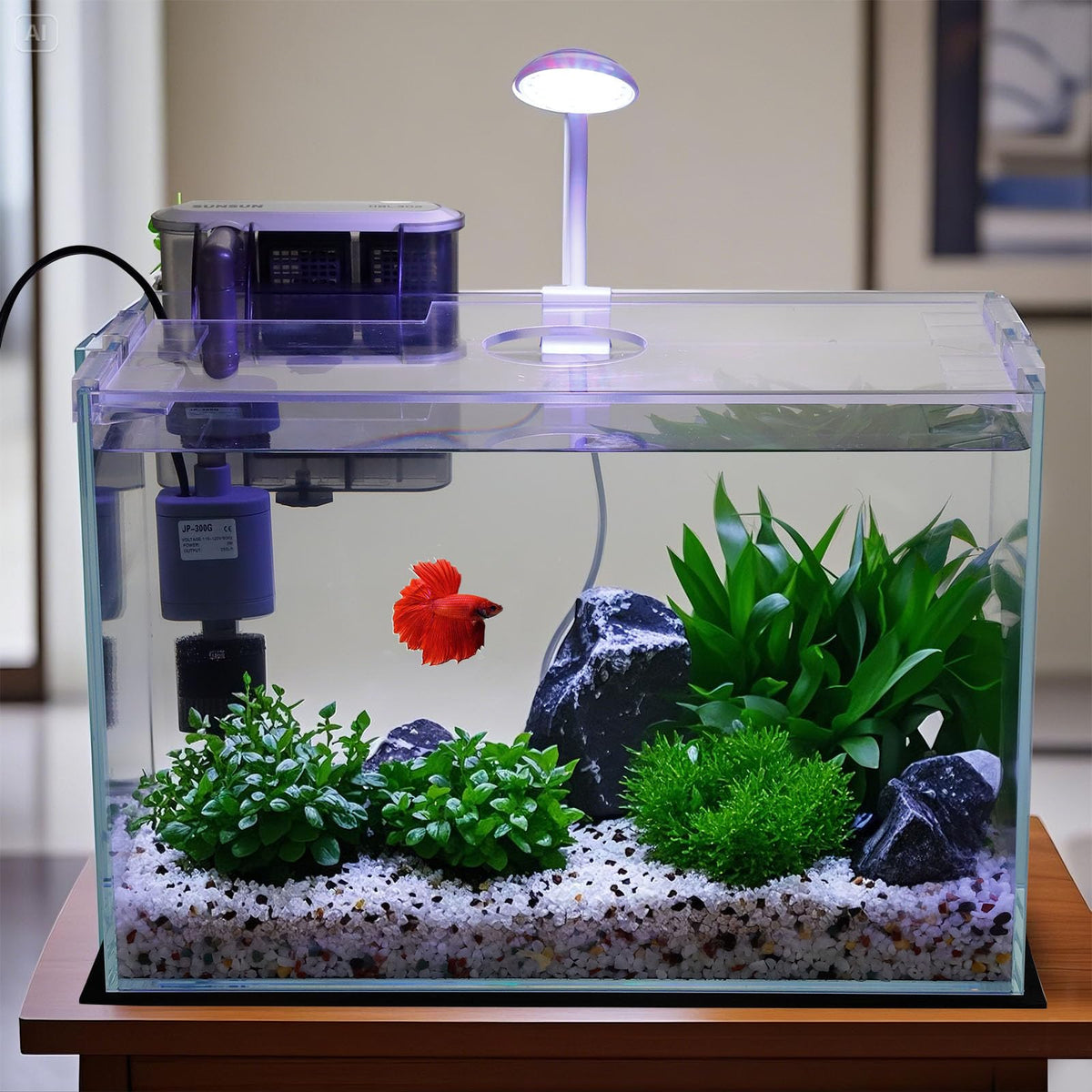 3 Gallon Glass Fish Tank Starter Kit with Filter R2529