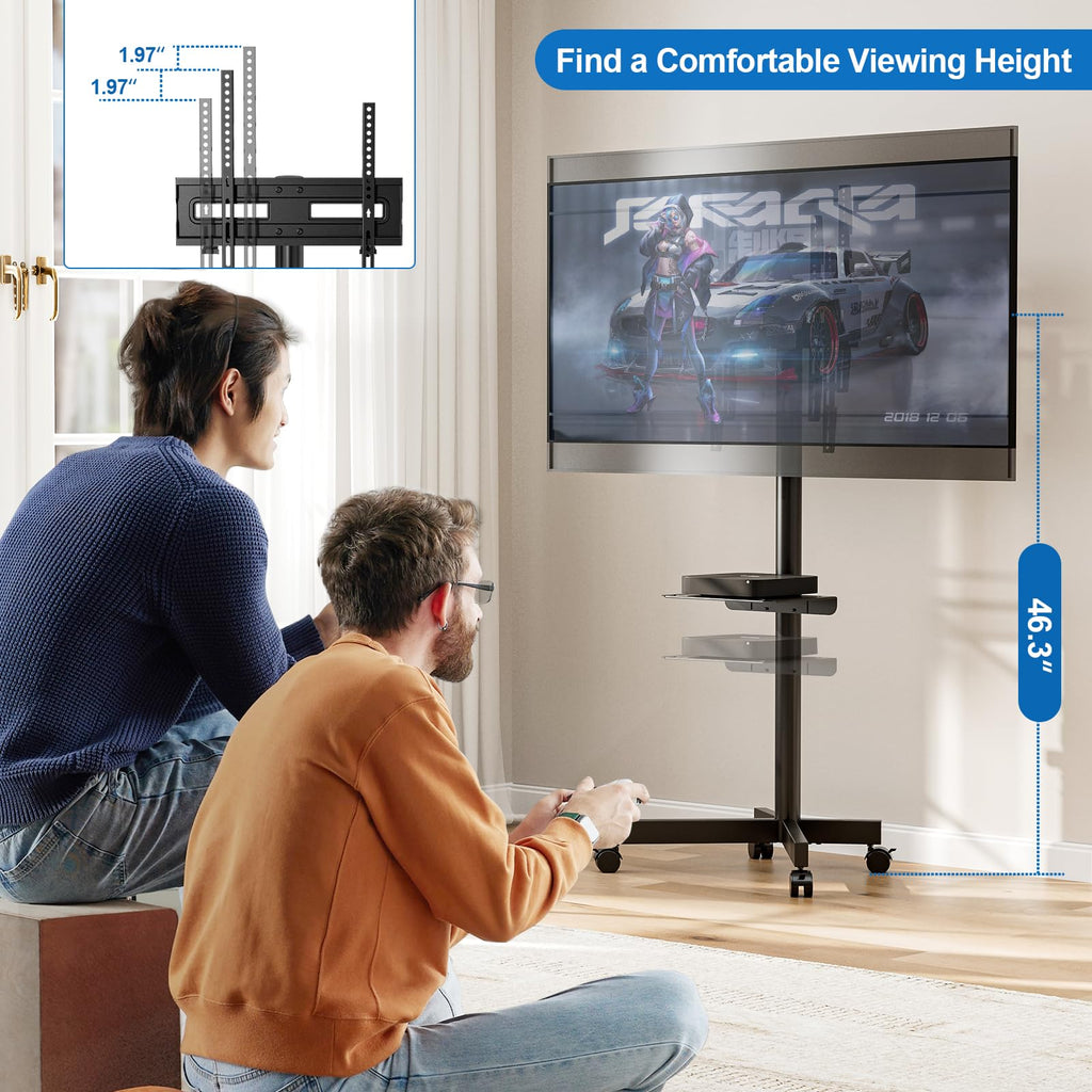 Mobile TV Stand for 23-65 Inch Flat Curved Screen TVs Z823