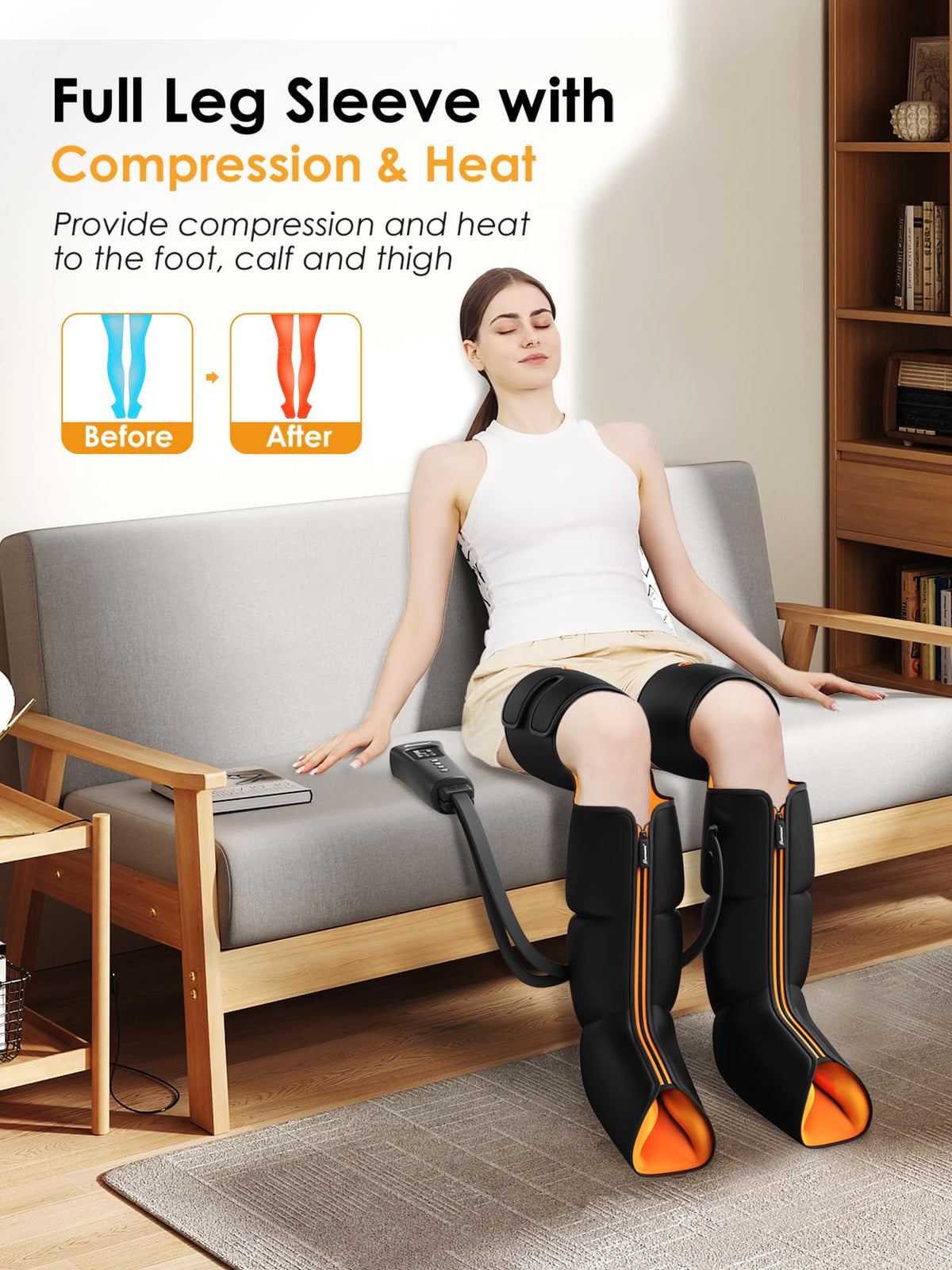 Air Compression Leg Massager with Heat T80104