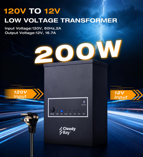200W Low Voltage Outdoor Transformer with Photocell Light Sensor and Timer K805117