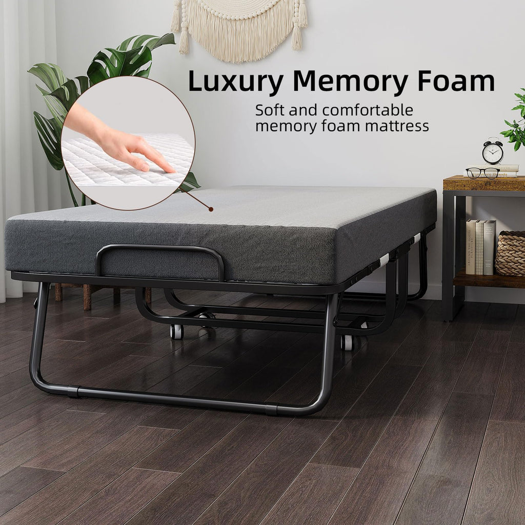 Folding Bed with Mattress 75 x 31 Inch Twin Size E726
