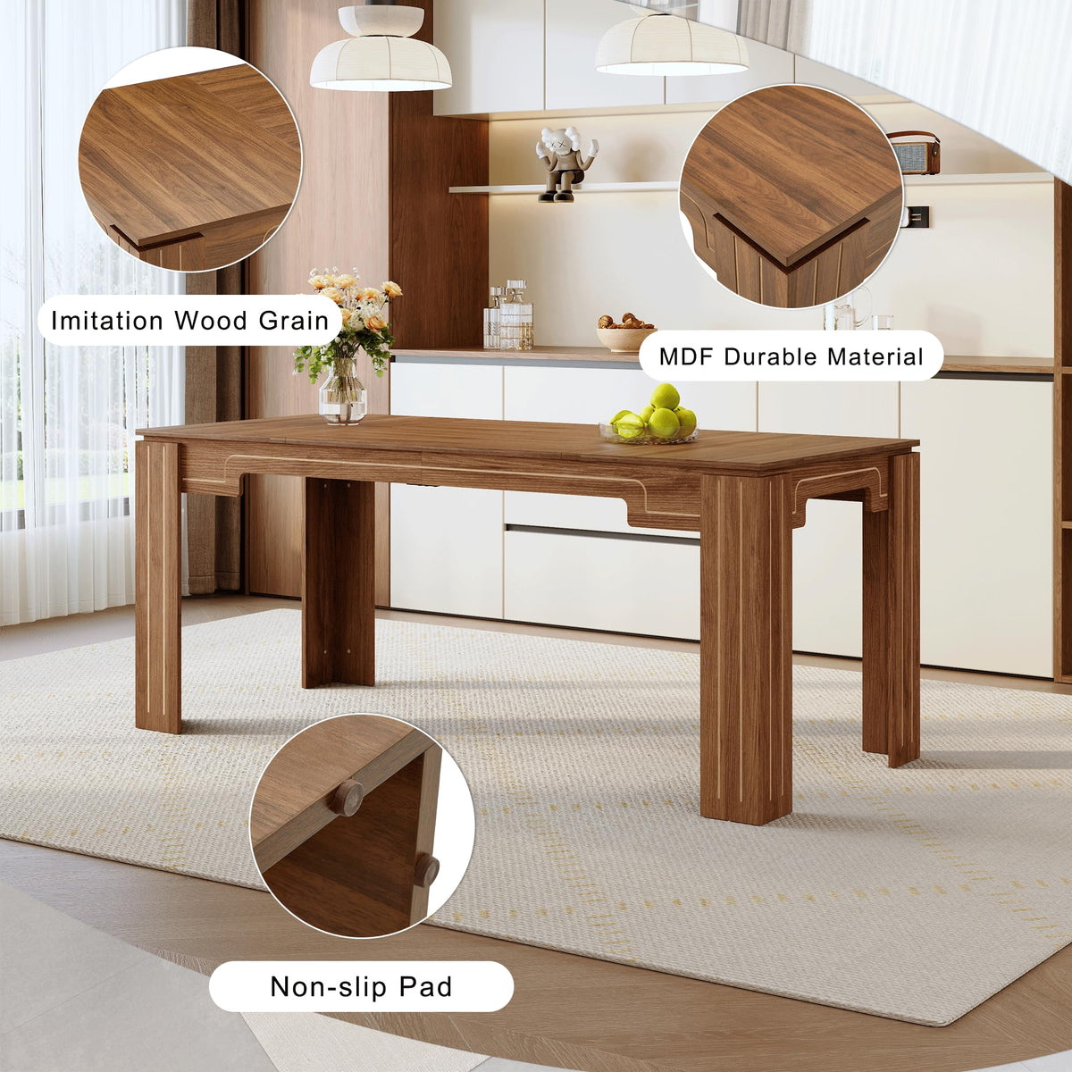 71 Inch Dining Table Set with 8 Chairs T8680