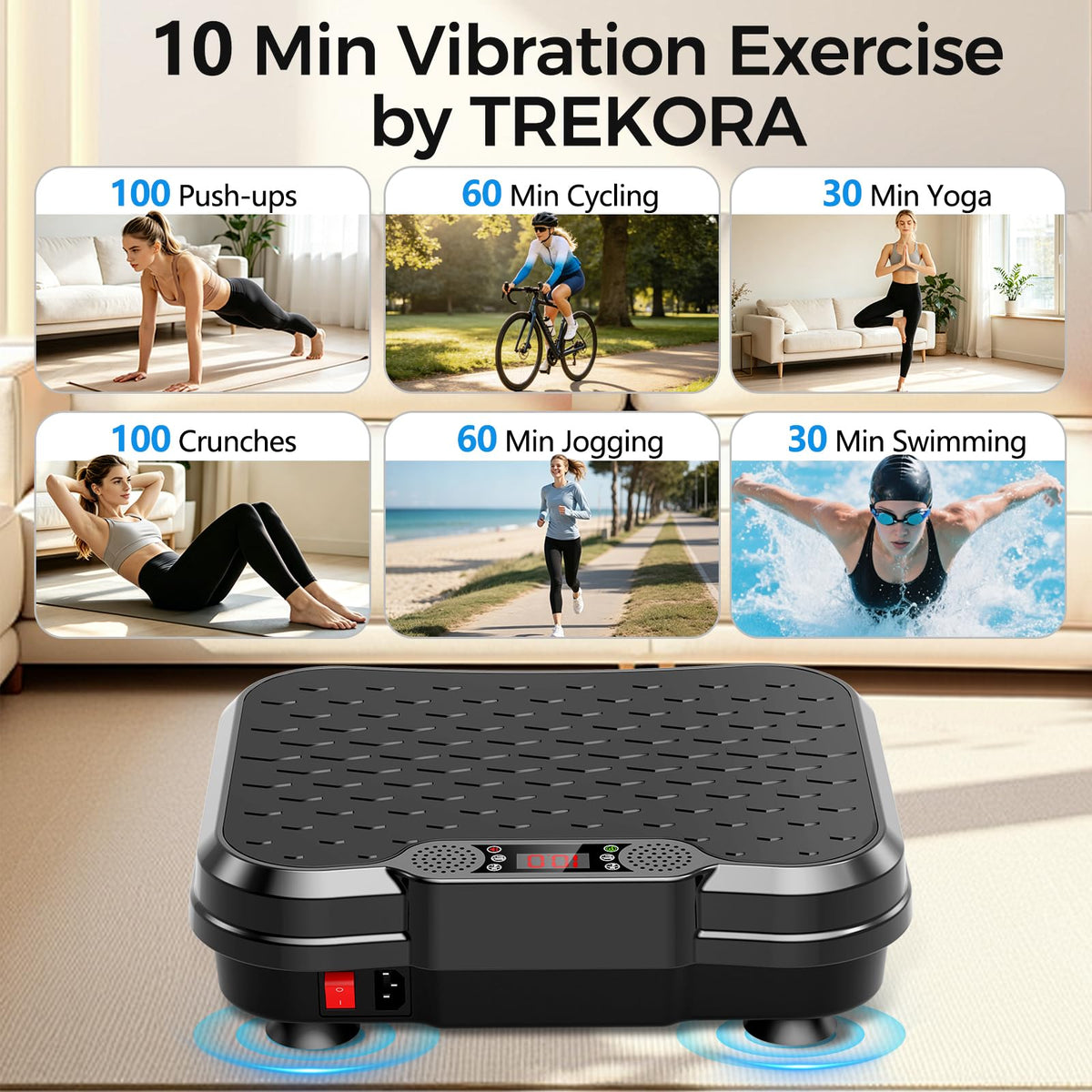 Vibration Plate Exercise Machine with Resistance Bands Z44383