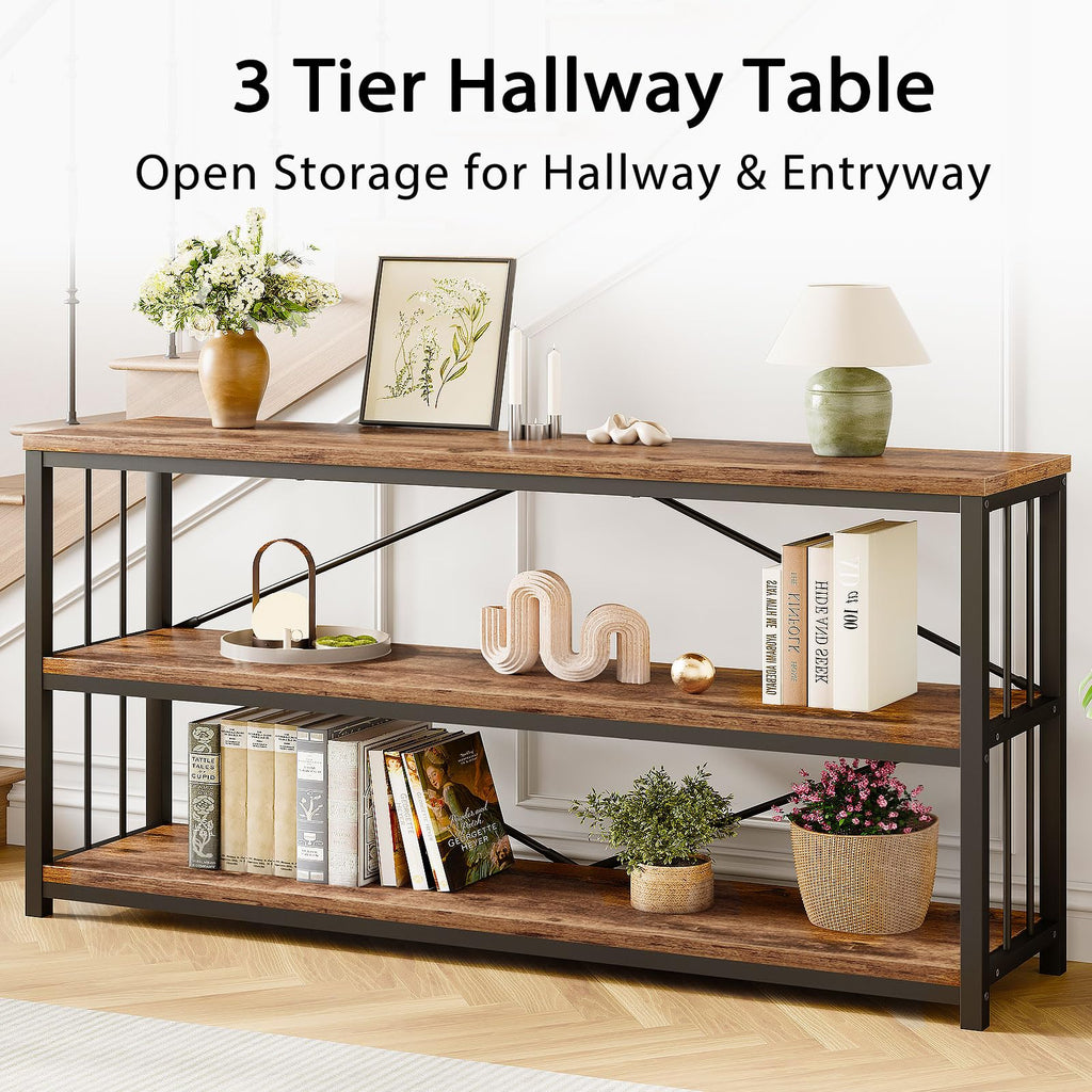 70 Inch Rustic Brown Console Table E31034