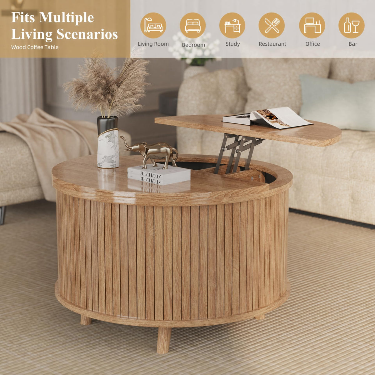 Lift Top Coffee Table with Storage X38535