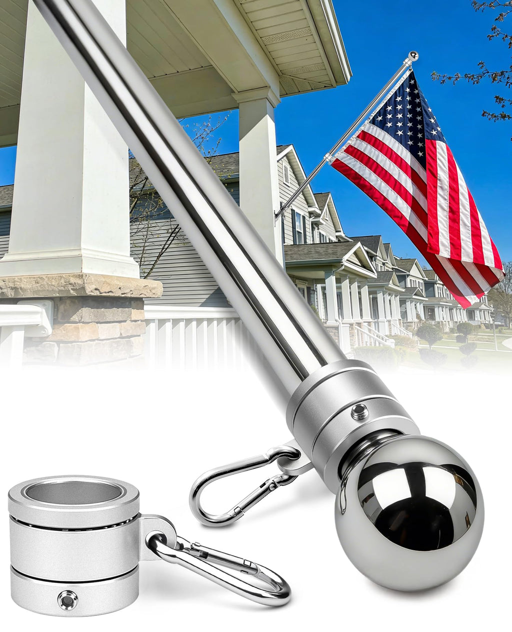Heavy Duty Stainless Steel Flag Pole E99356