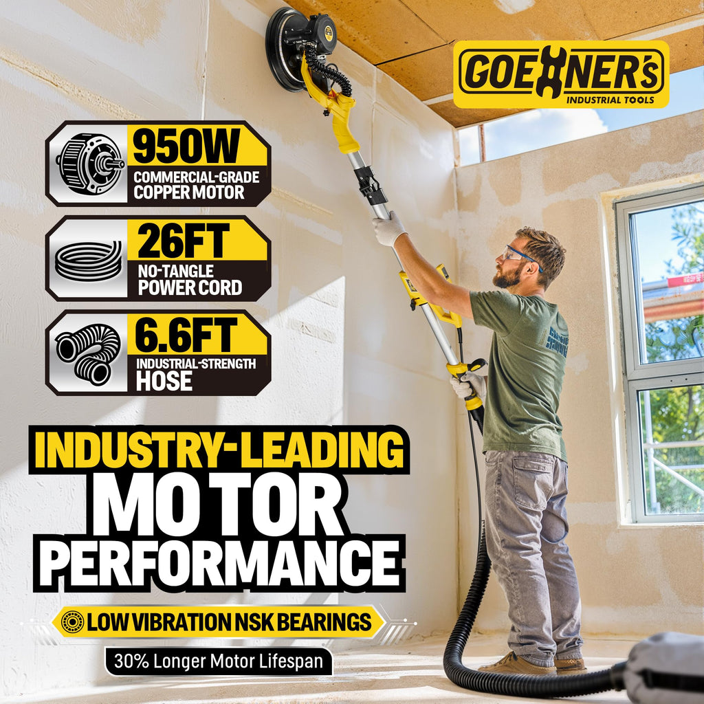 950W Electric Drywall Sander with Vacuum Dust Collector K236