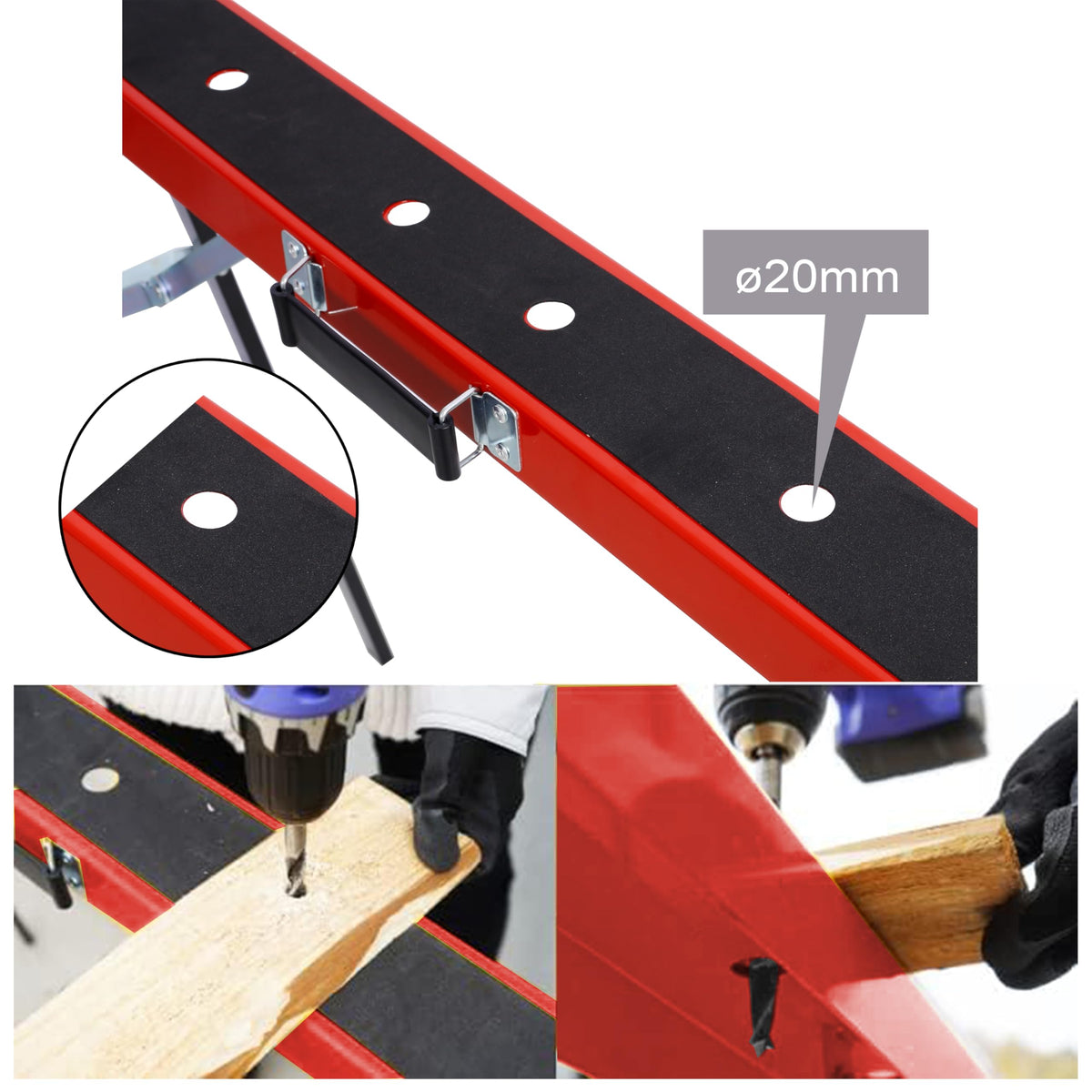 Black and Yellow Steel Folding Sawhorse Set 2-Pack Z4085