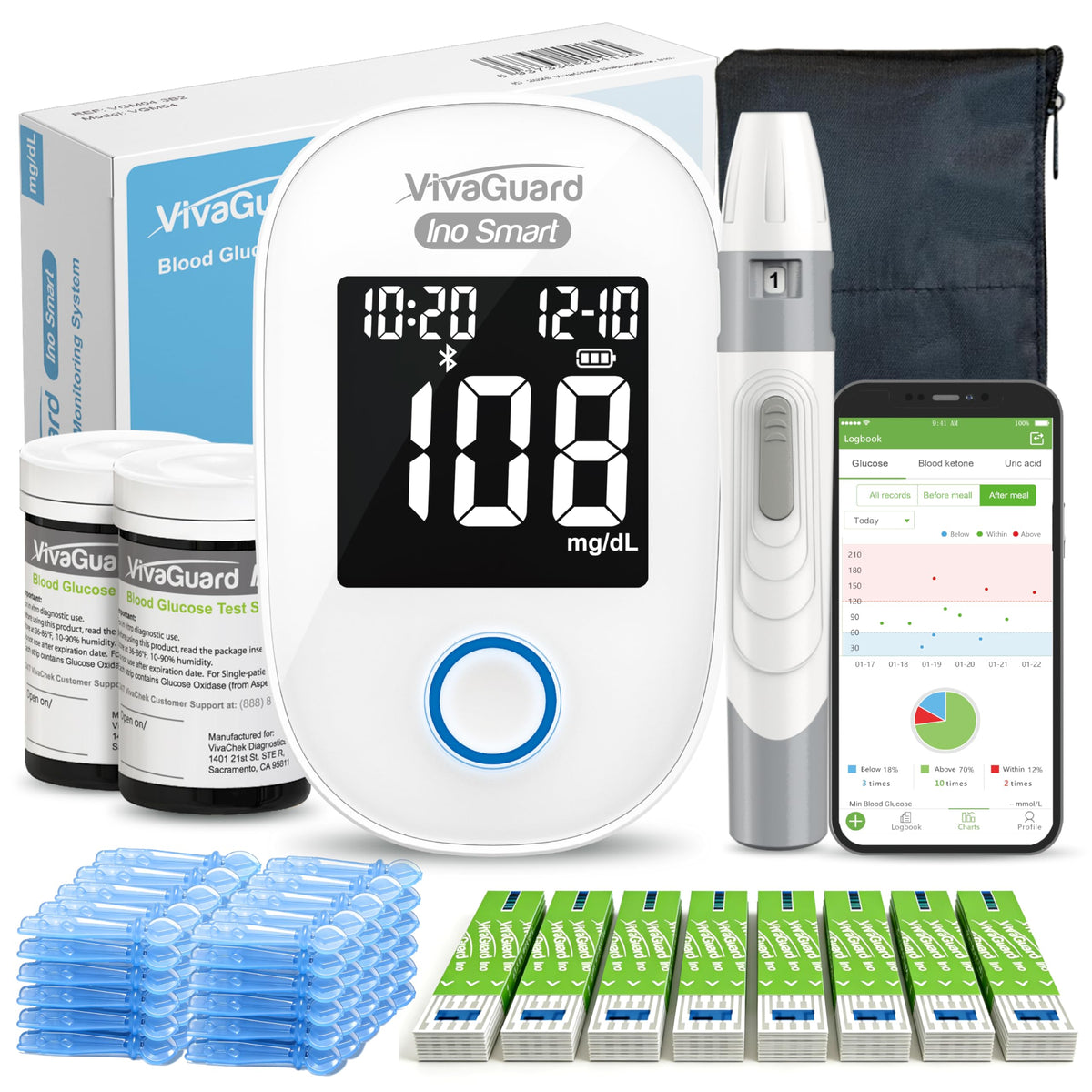 Bluetooth Blood Glucose Monitor Kit O1035