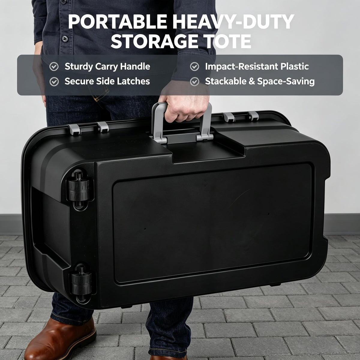 Black 22 Gallon Lockable Wheeled Storage Trunk N4943