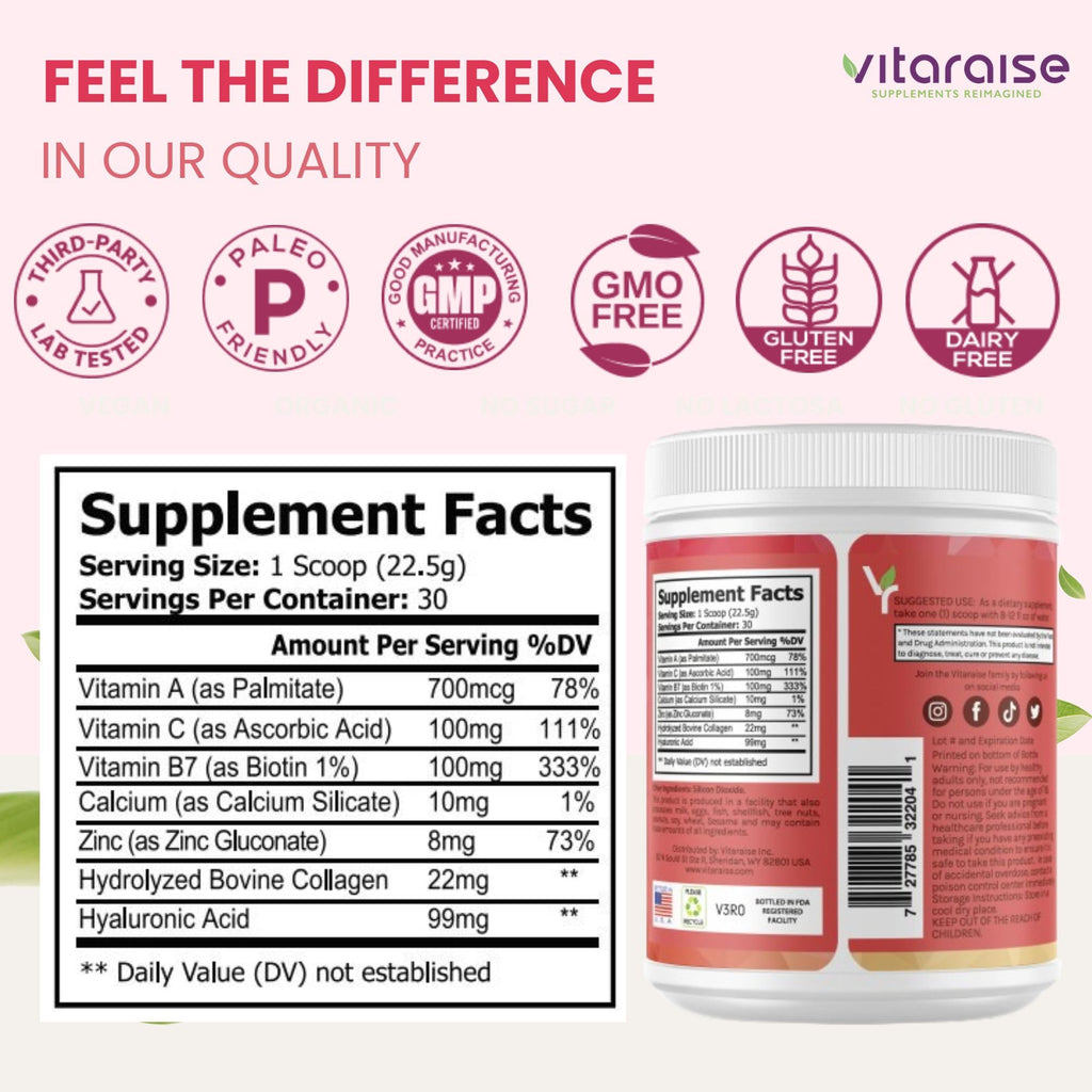 Hydrolyzed Collagen Powder, Grass Fed, 22g/Serving, 1.49lb L55790