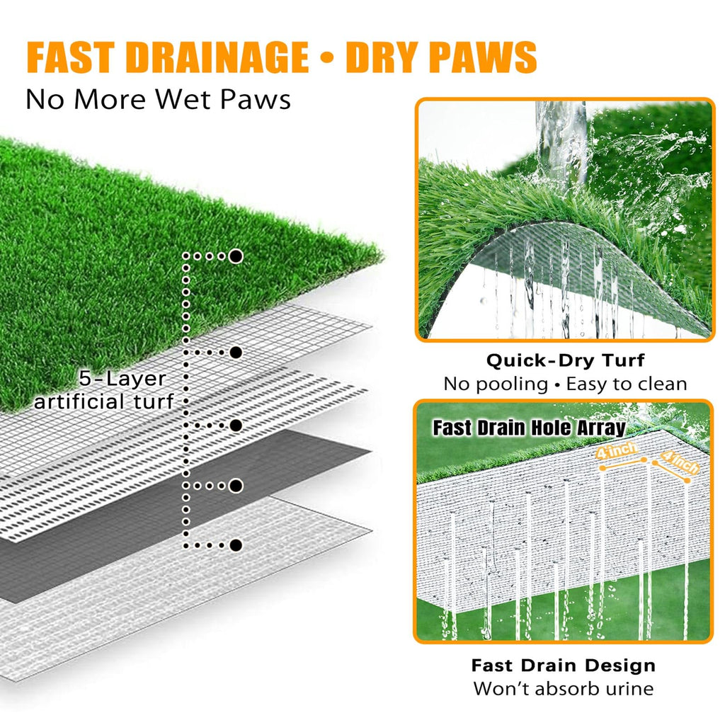 Grass Pee Pad with Stainless Steel Tray I26228