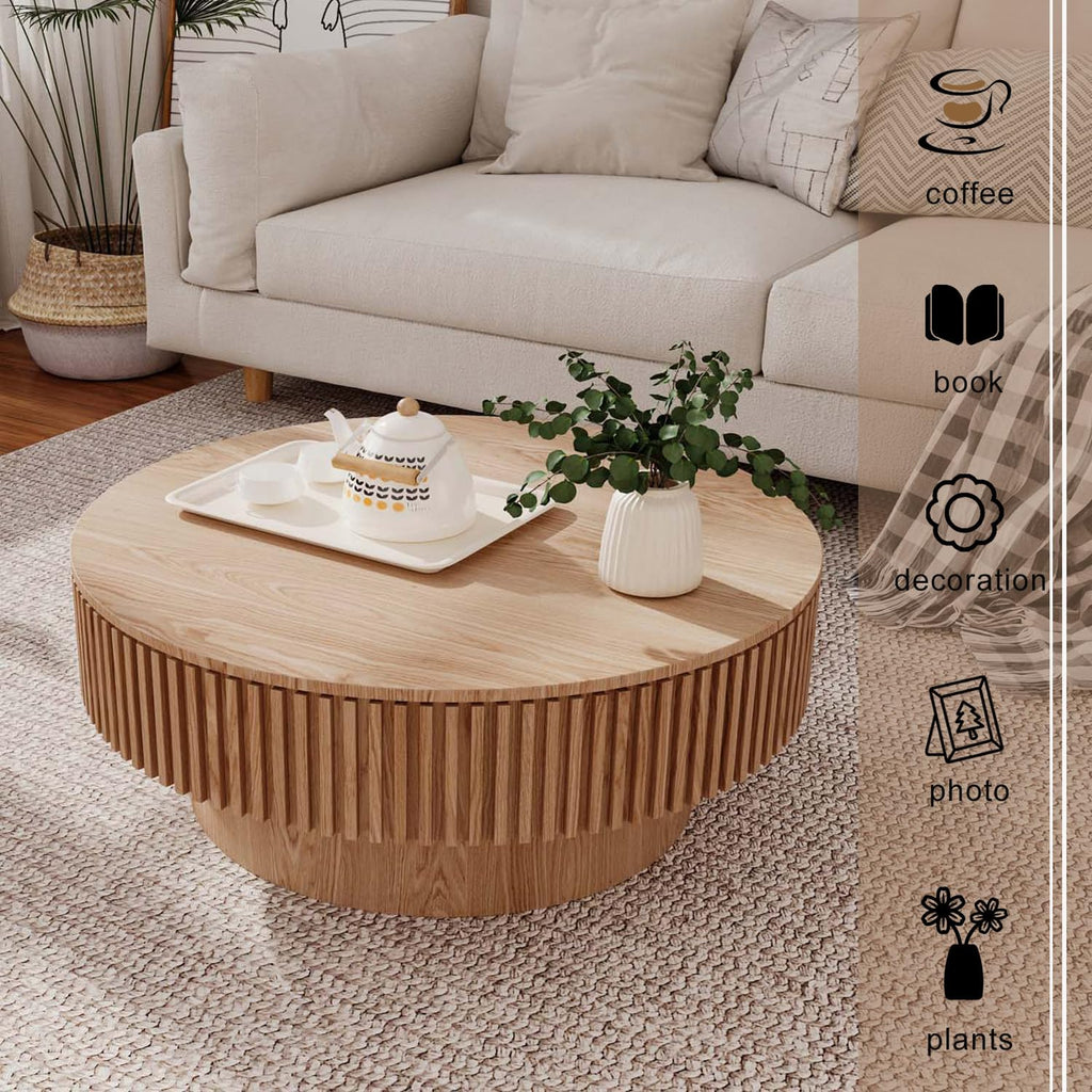 Round Coffee Table with Storage E2917