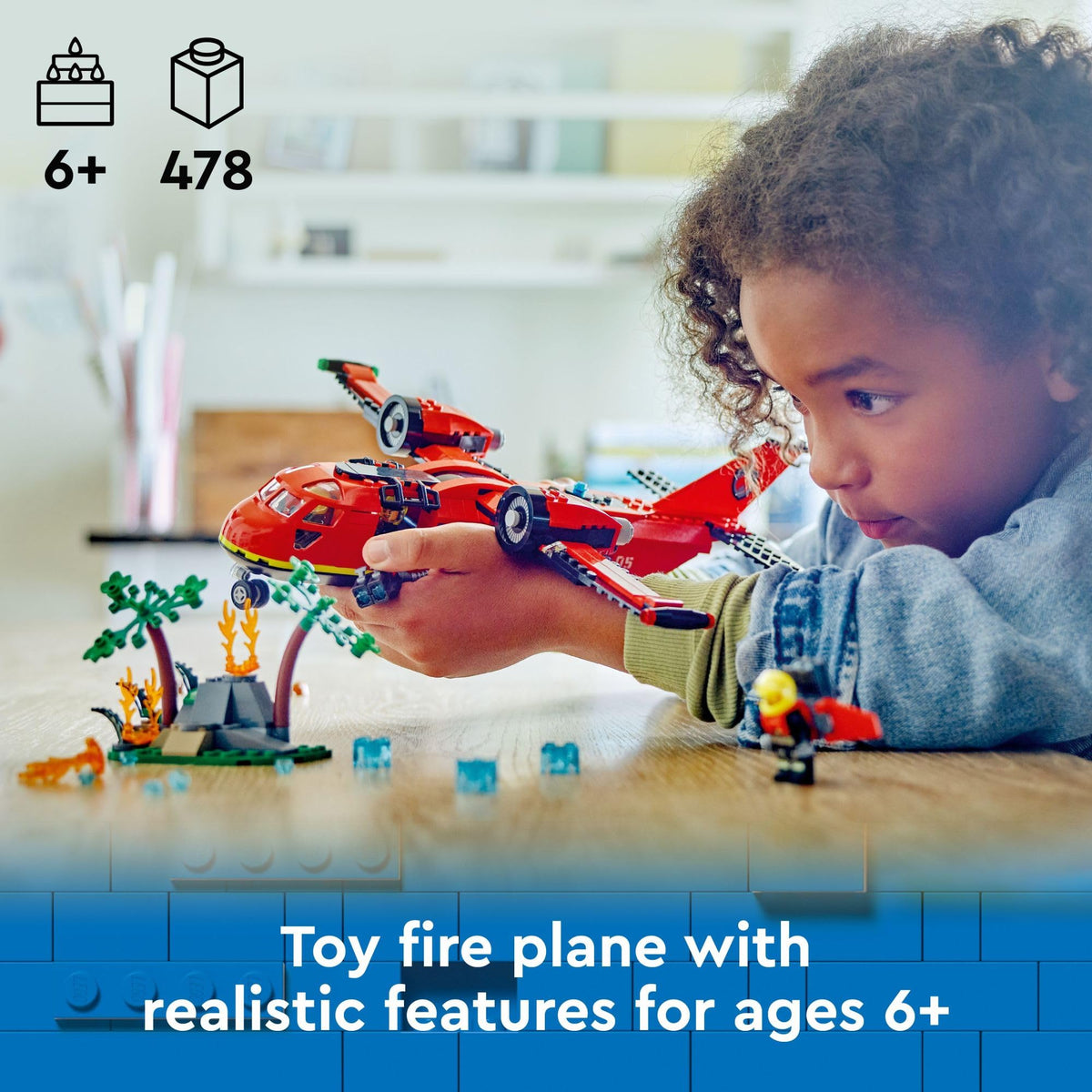 Fire Rescue Plane Toy with 3 Minifigures N66354