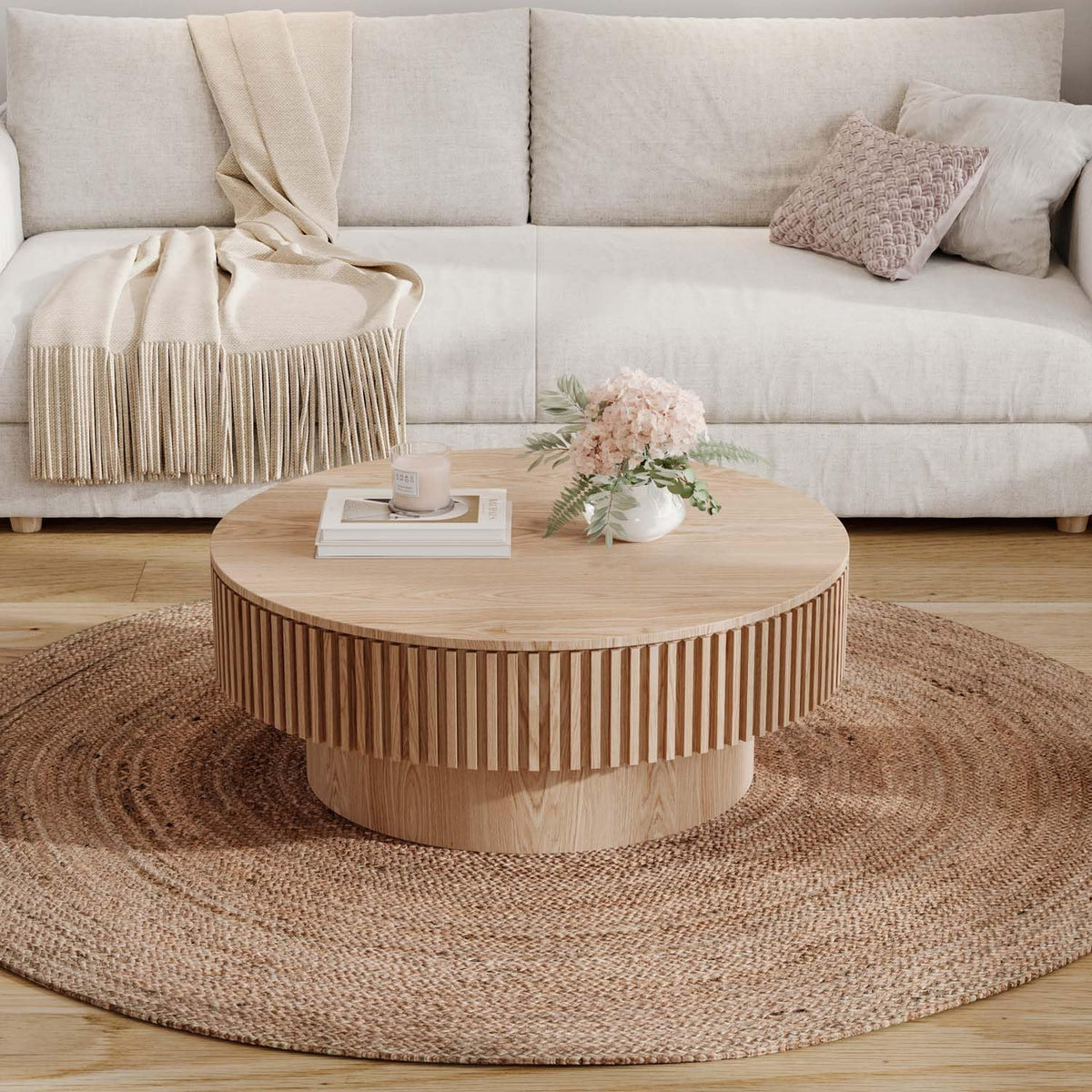 Round Coffee Table with Storage E2917