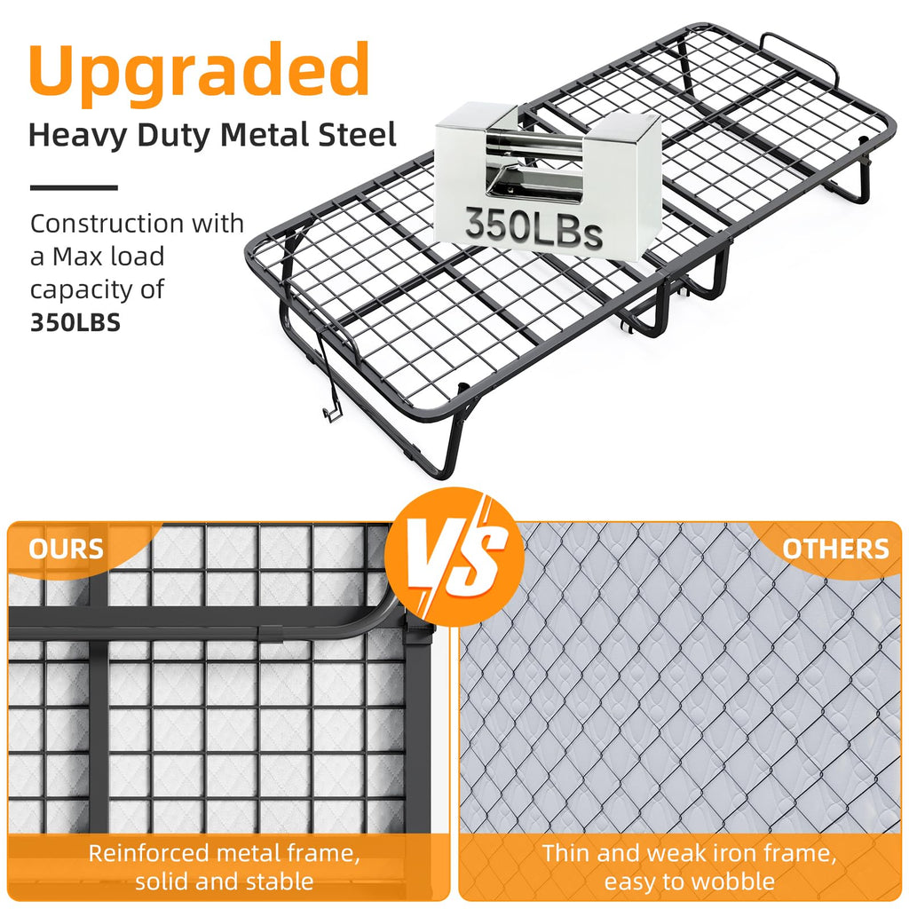 Folding Bed with Mattress 75 x 31 Inch Twin Size E726
