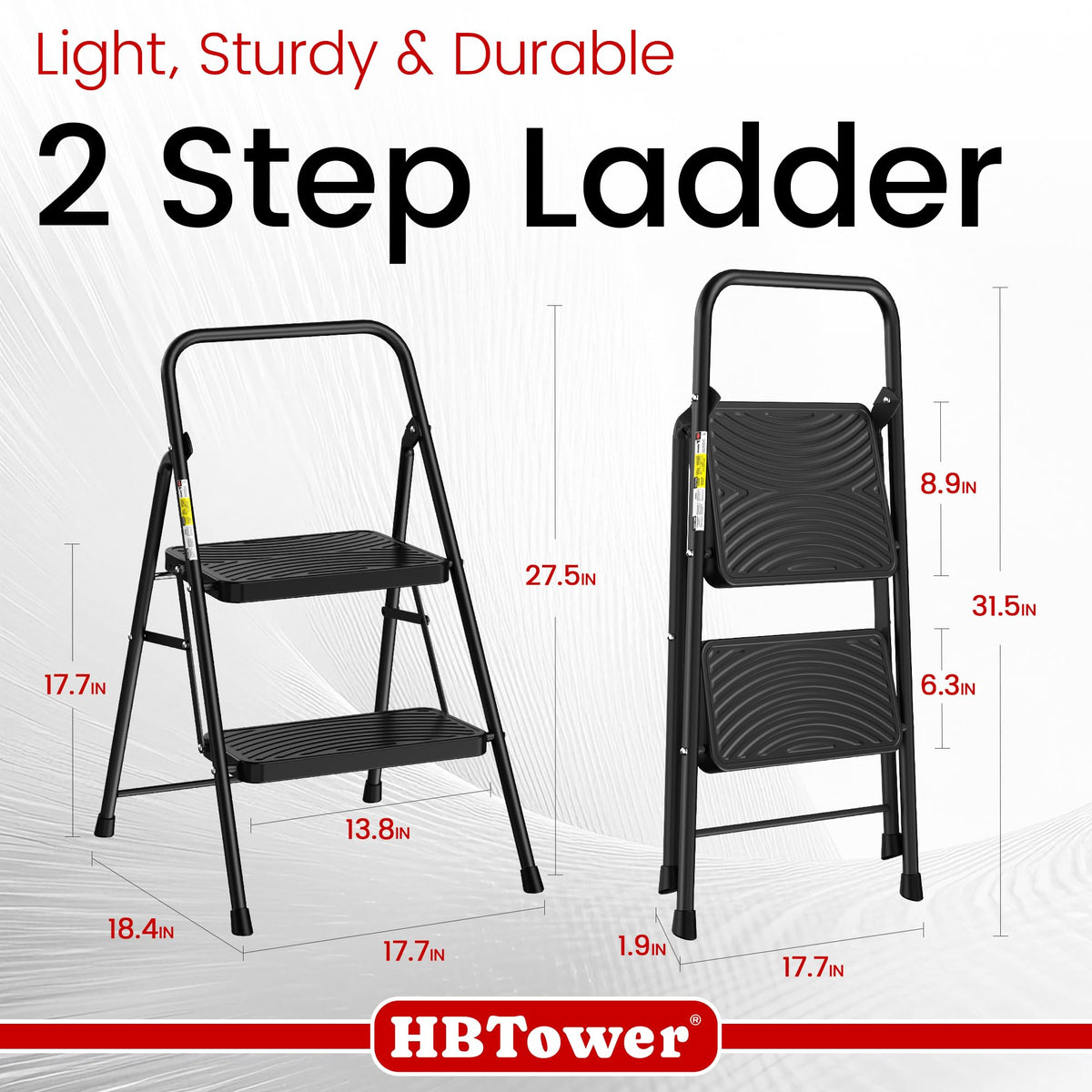 2 Step Ladder with Anti-Slip Pedal O18767