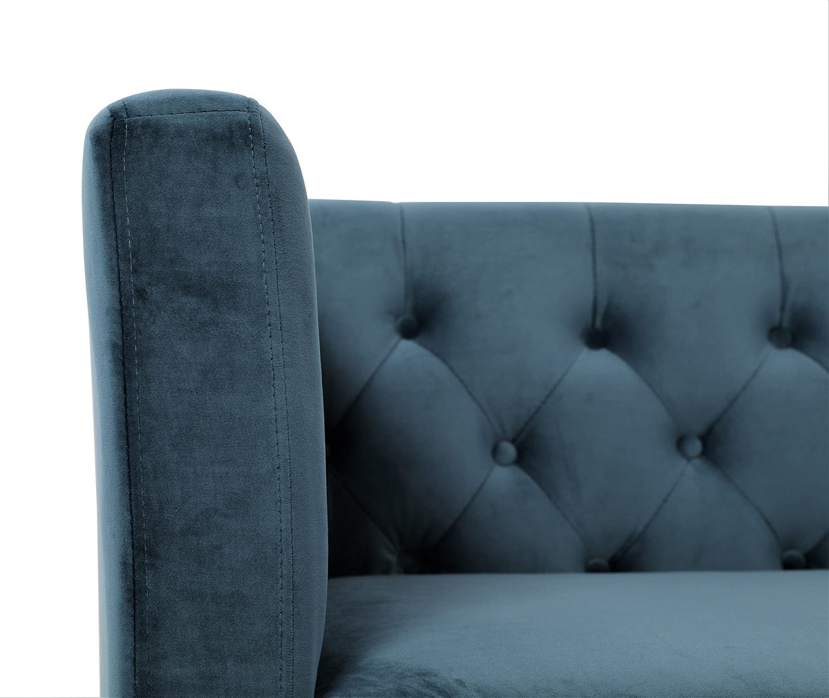 Prussian Blue Velvet Three Seater Sofa W179518