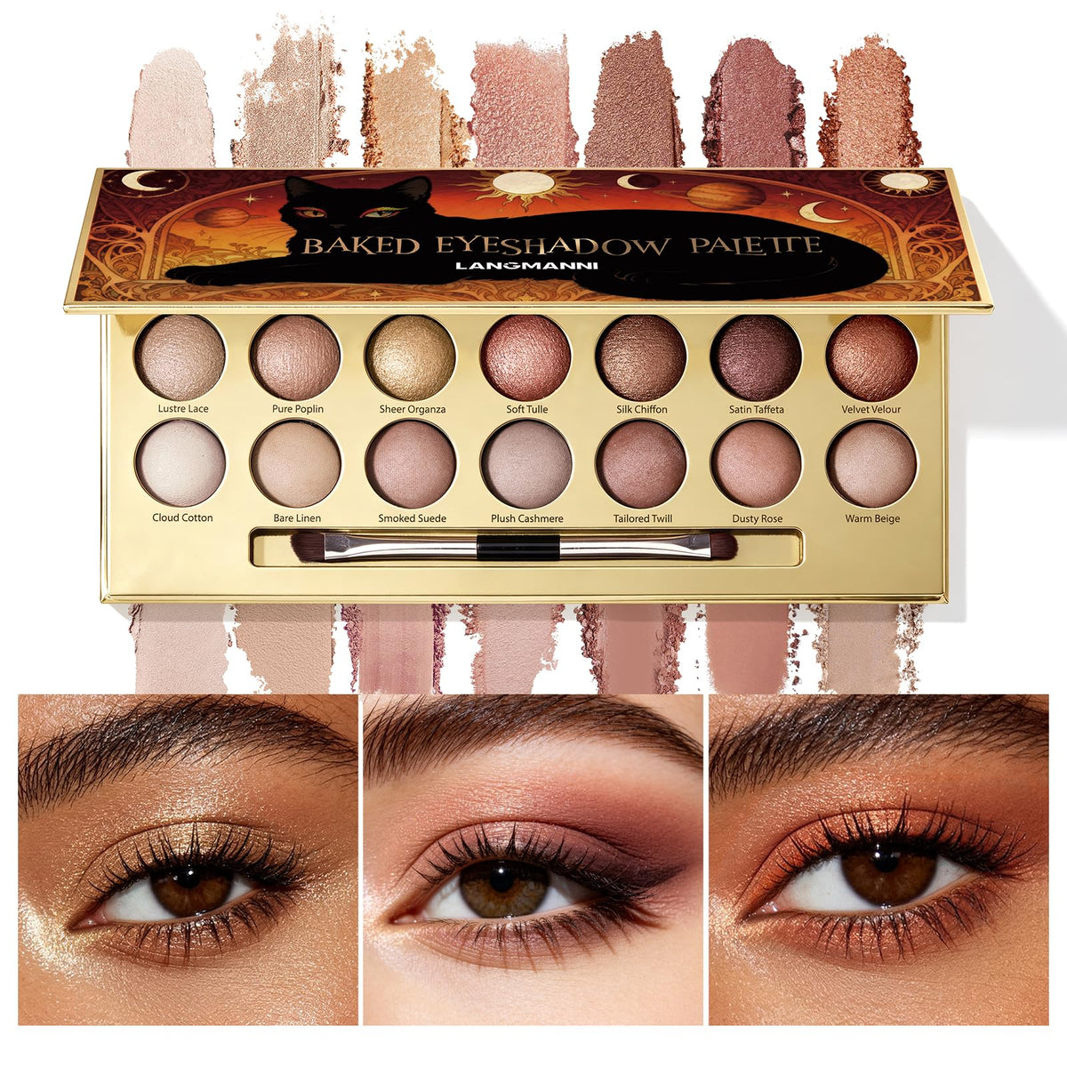 Baked Eyeshadow Palette, Matte & Shimmer F826