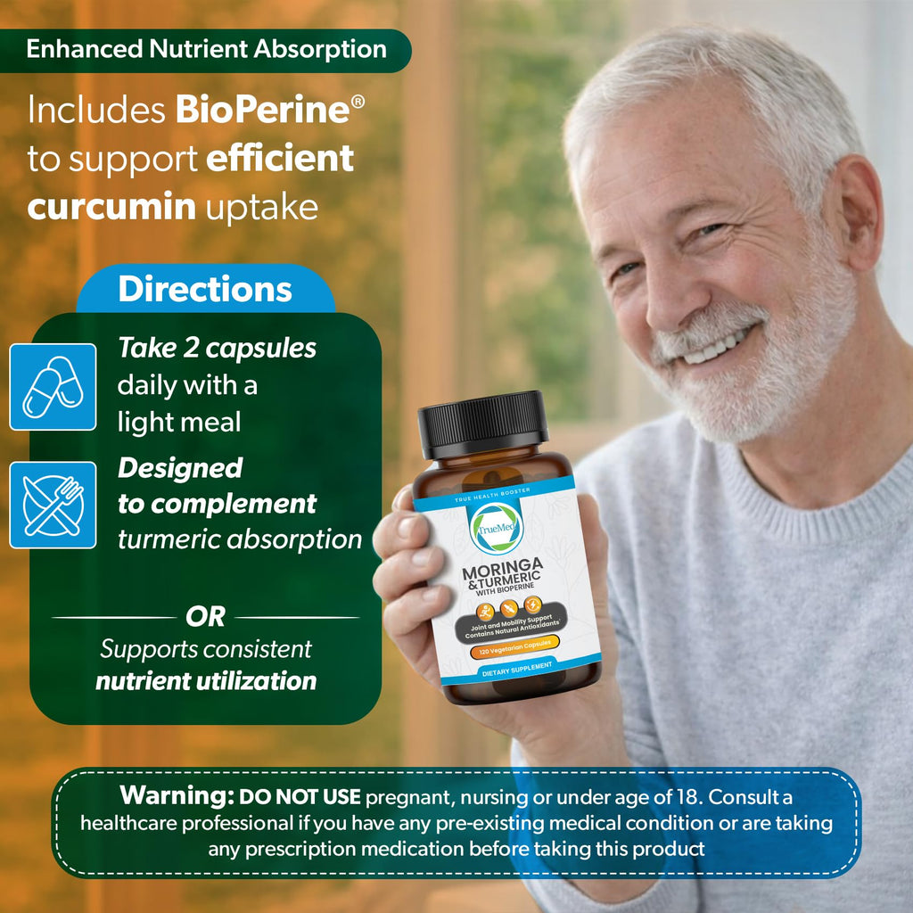 Moringa Turmeric Bioperine Supplement 120CT M902