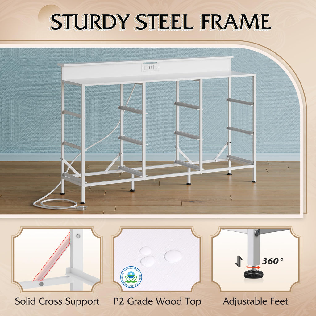 White 2-Piece TV Stand Dresser with 8+9 Fabric Drawers O334757