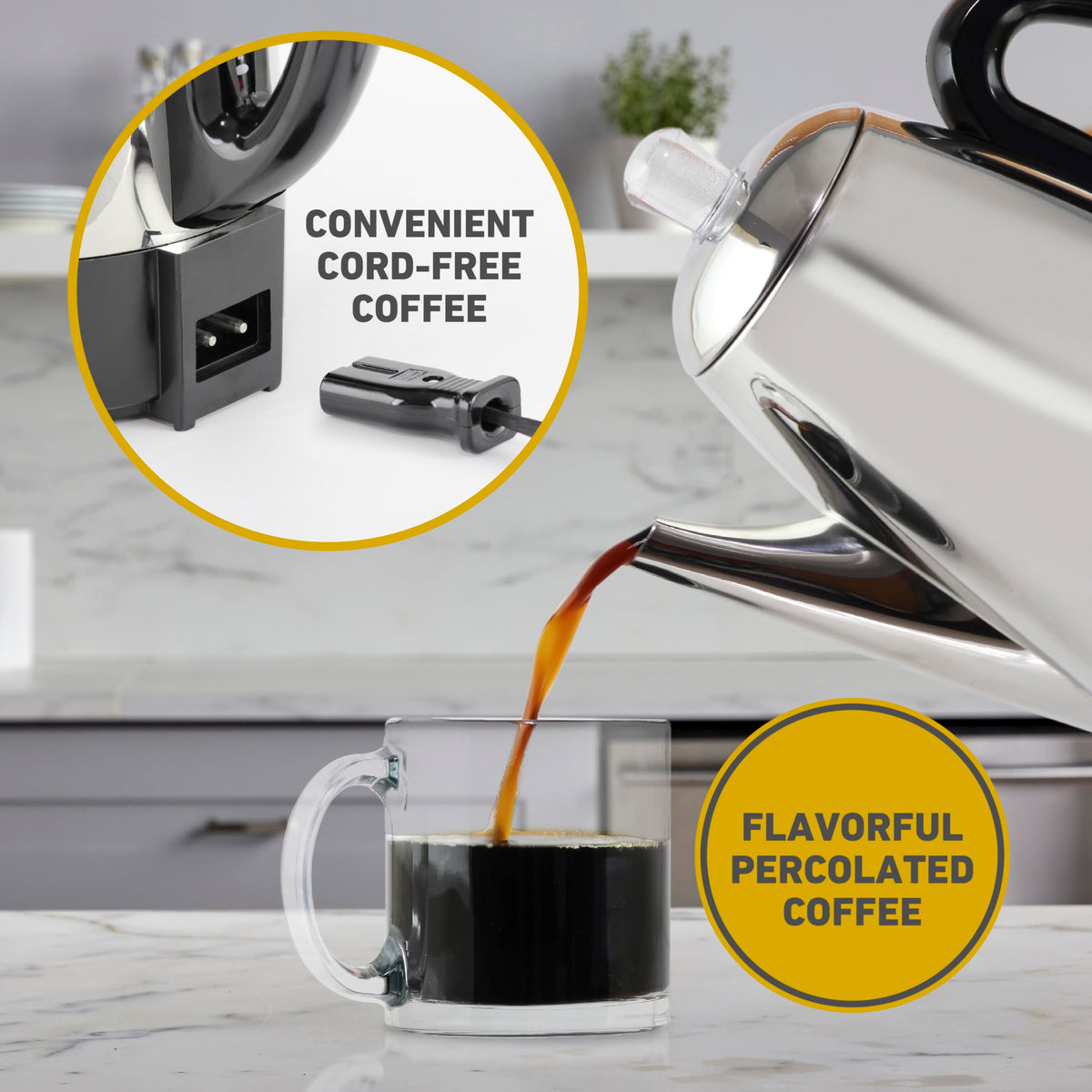 12-Cup Stainless Steel Electric Percolator Coffee Maker U6037