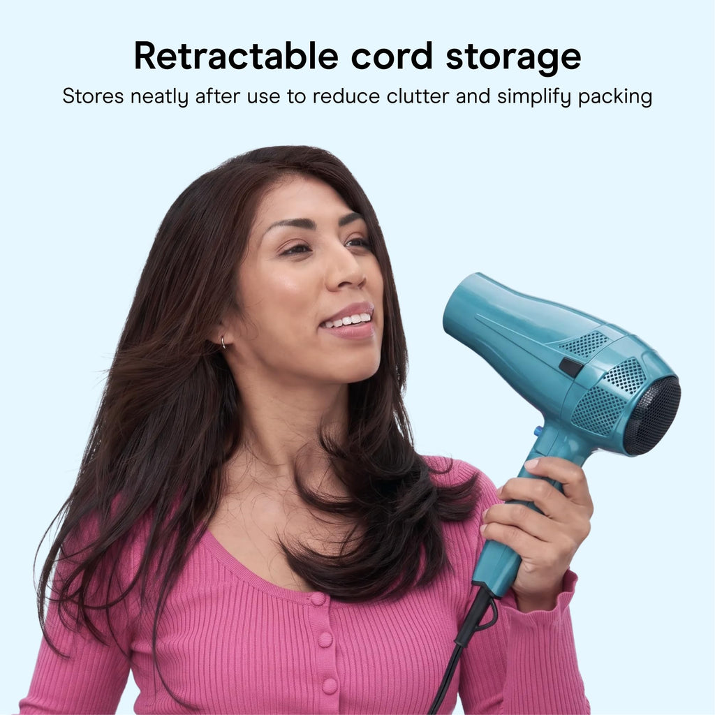 Blue 1875W Dual Voltage Folding Travel Hair Dryer R911096