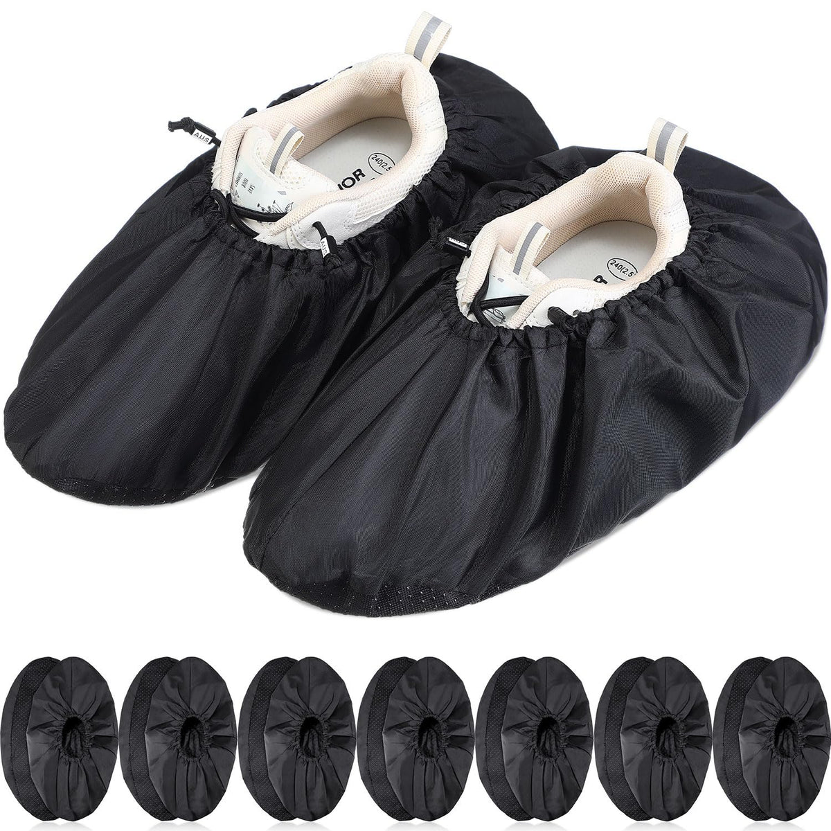 8 Pairs Reusable Waterproof Non Slip Shoe Covers X-Large T340263