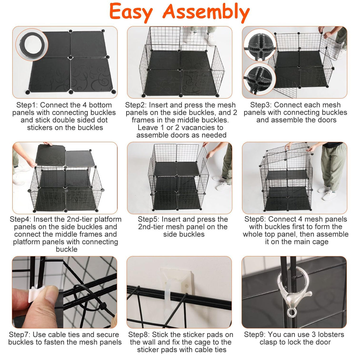 Black 2-Tier Cat Cage V13038
