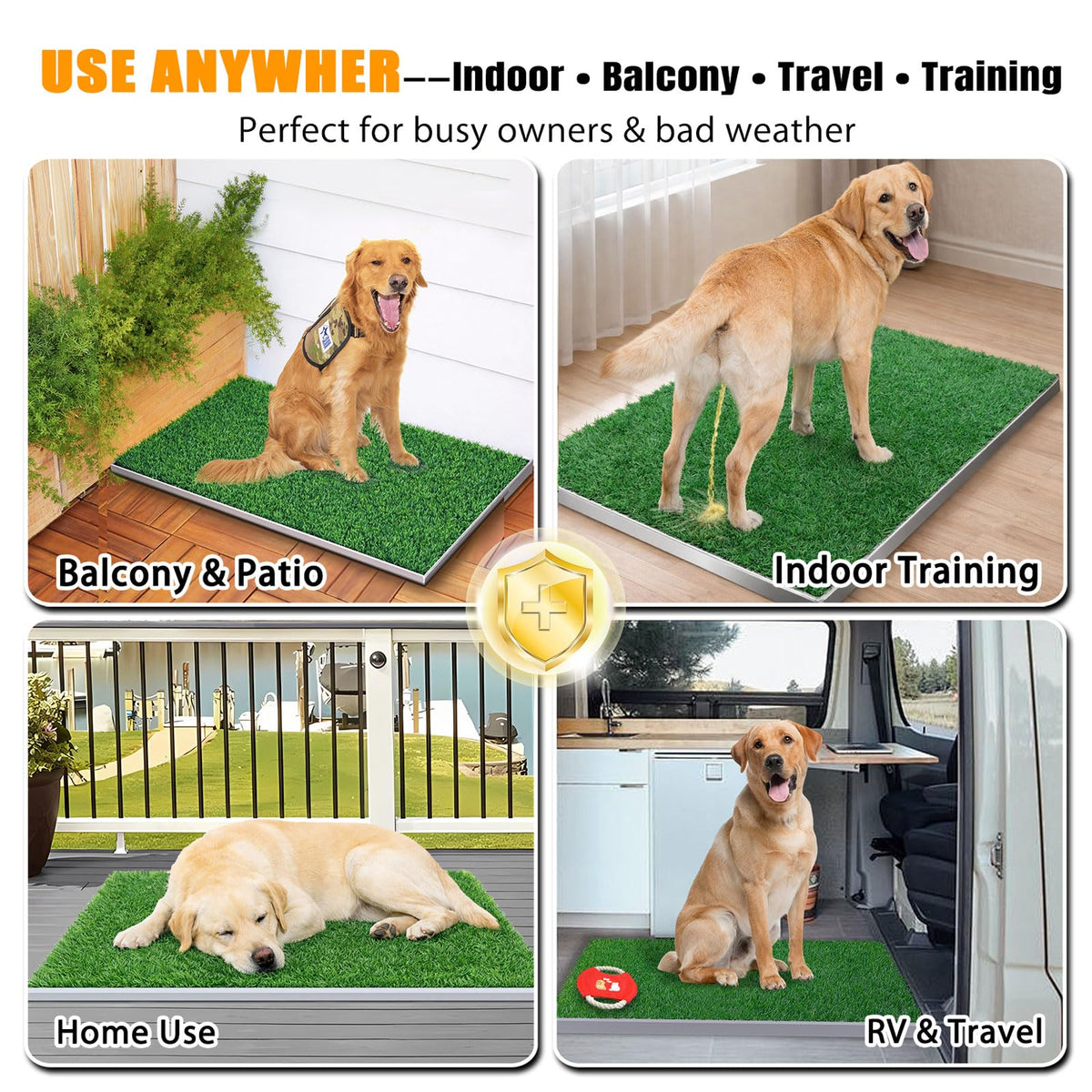 Grass Pee Pad with Stainless Steel Tray I26228