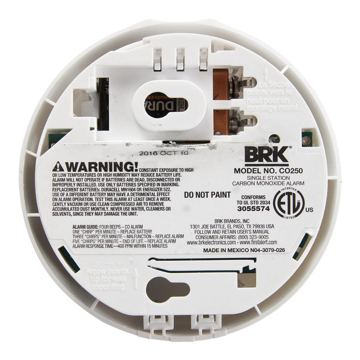Battery Carbon Monoxide Alarm J968