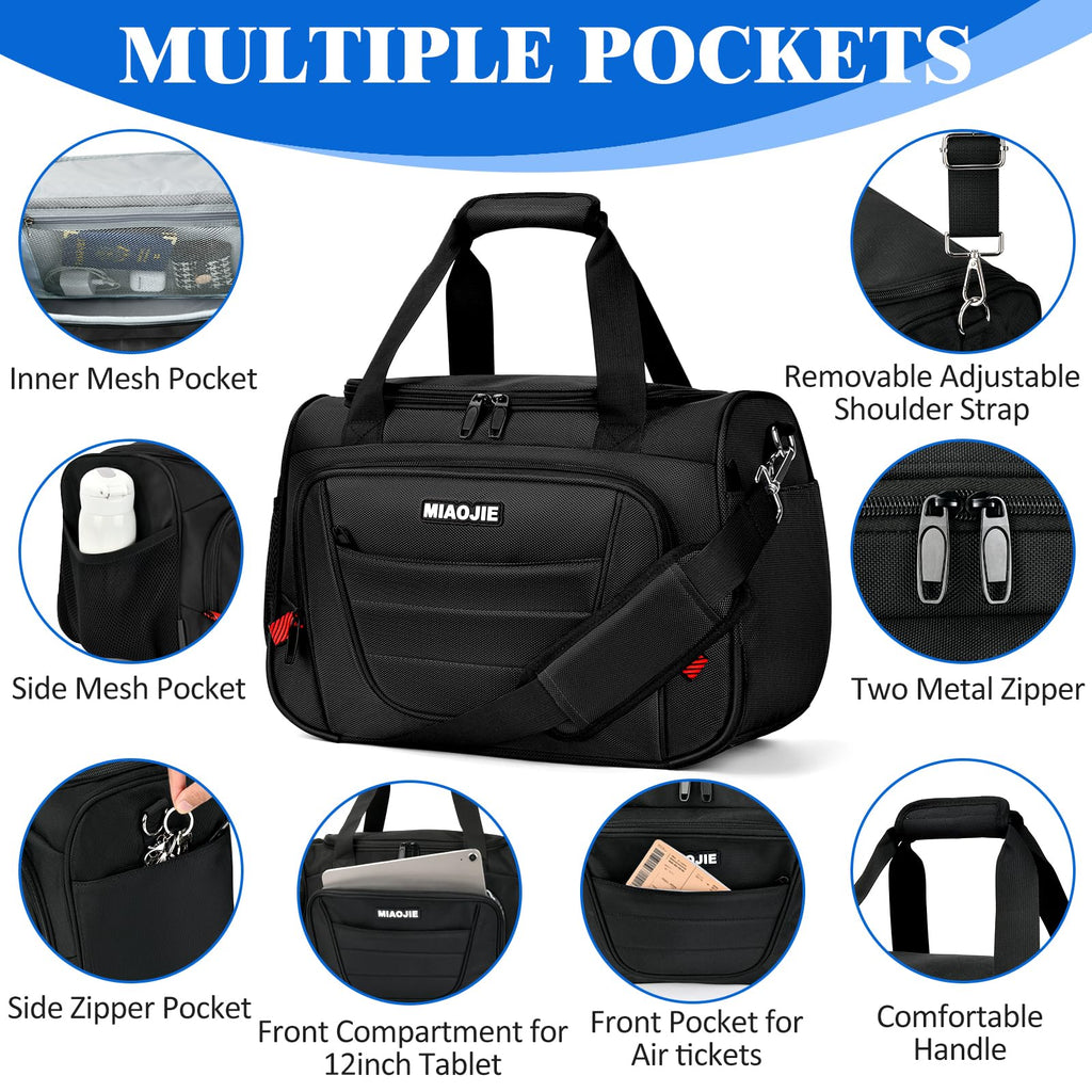 16 IN Black Underseat Carry On Luggage Bag B50003
