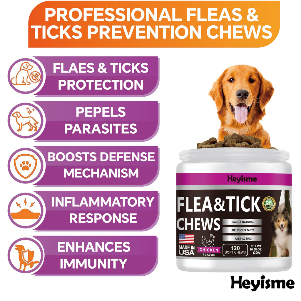Flea and Tick Chewables for Dogs Chicken 120 Chews O716514